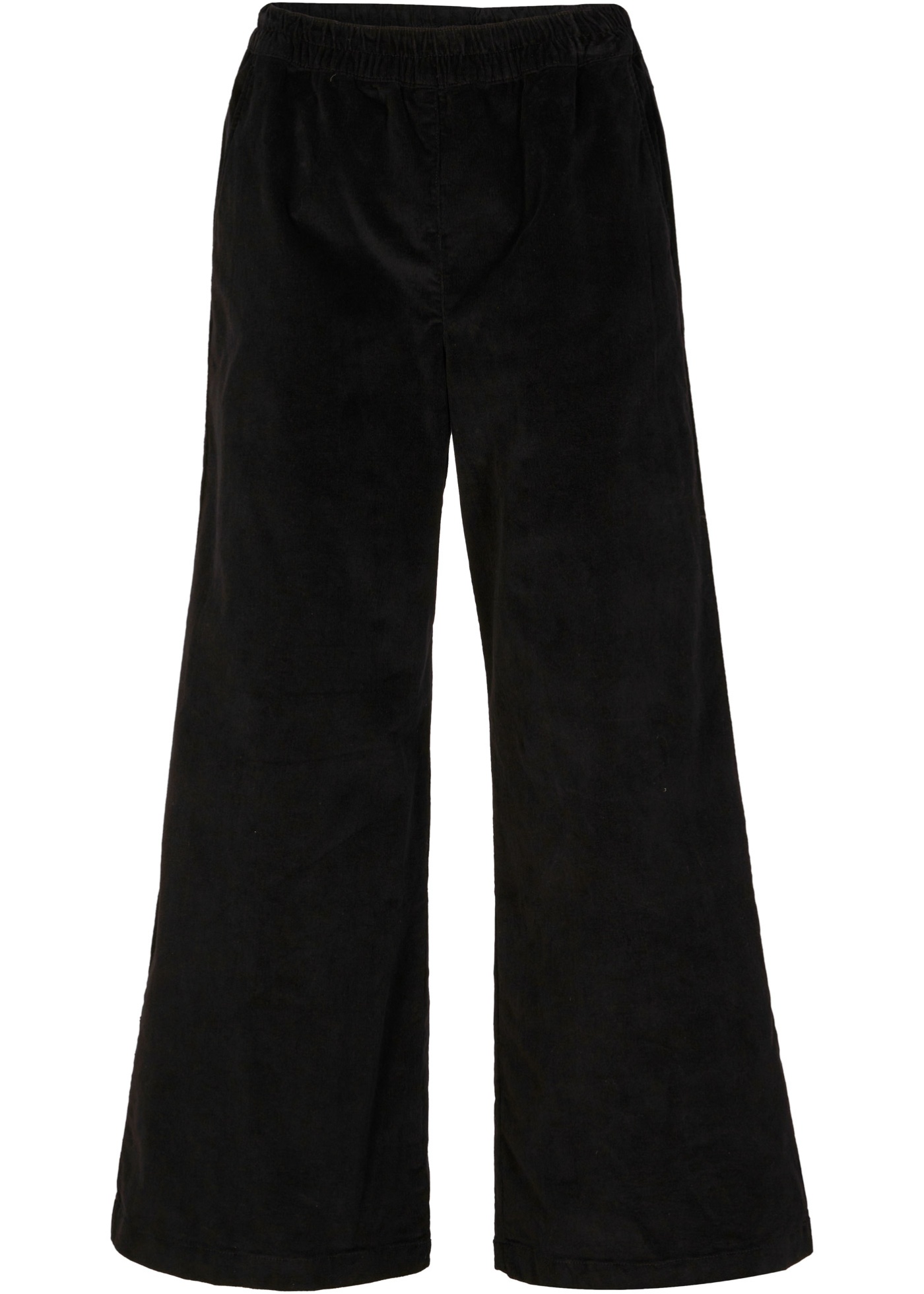 pantalon large en velours côtelé avec taille confort, longueur cheville