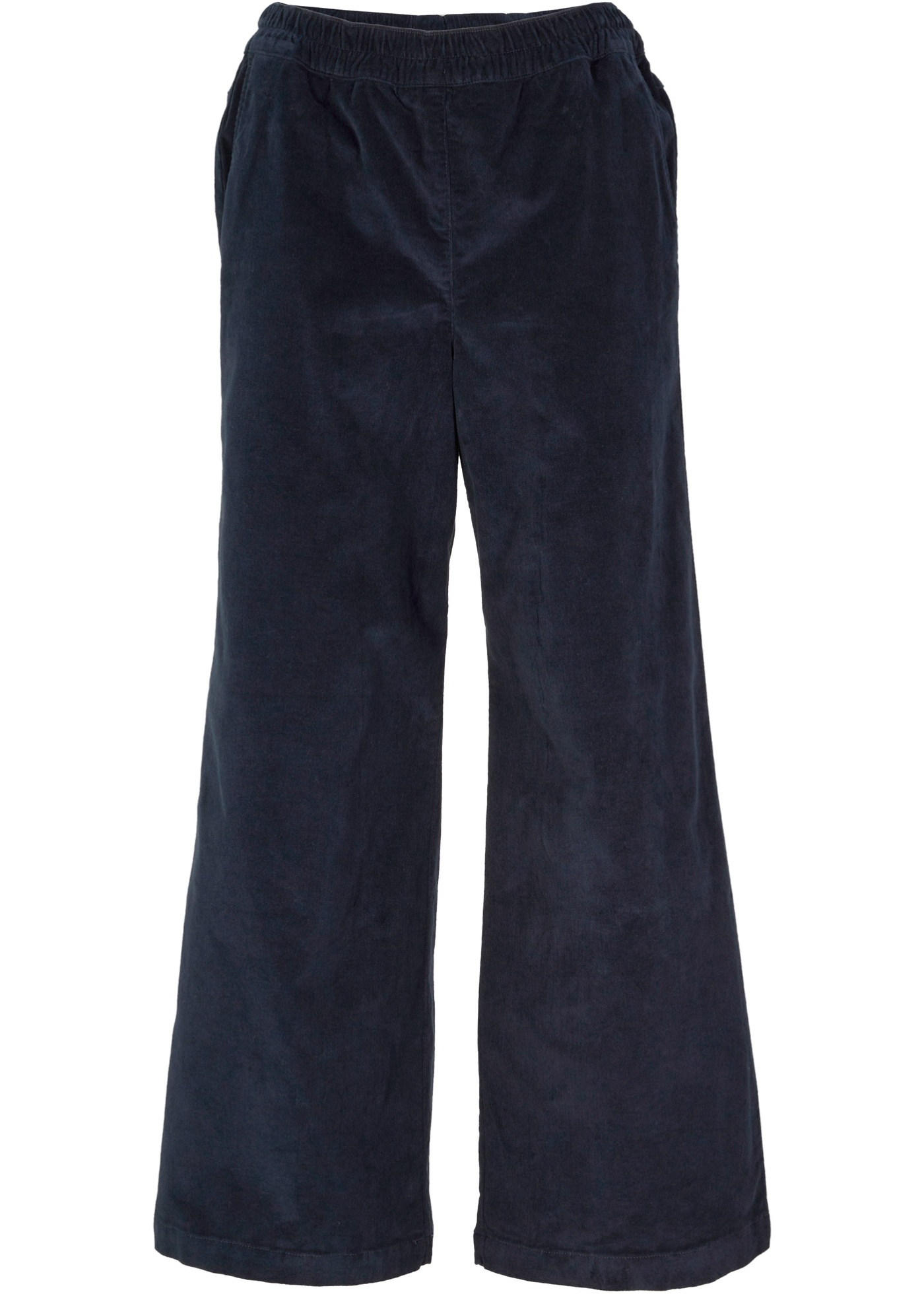 pantalon large en velours côtelé avec taille confort, longueur cheville
