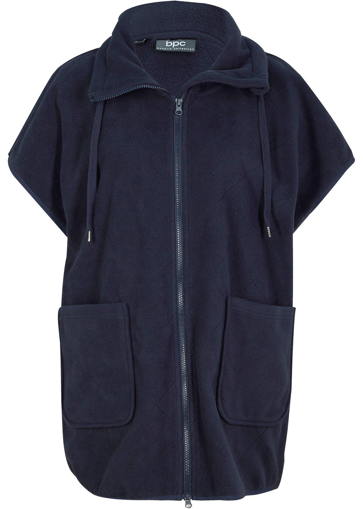 Gilet sans manches en polaire avec surpiqure losange en polyester recyclé