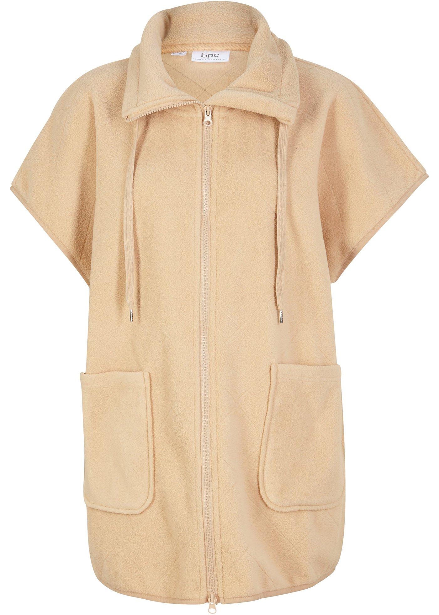 Gilet sans manches en polaire avec surpiqure losange en polyester recyclé