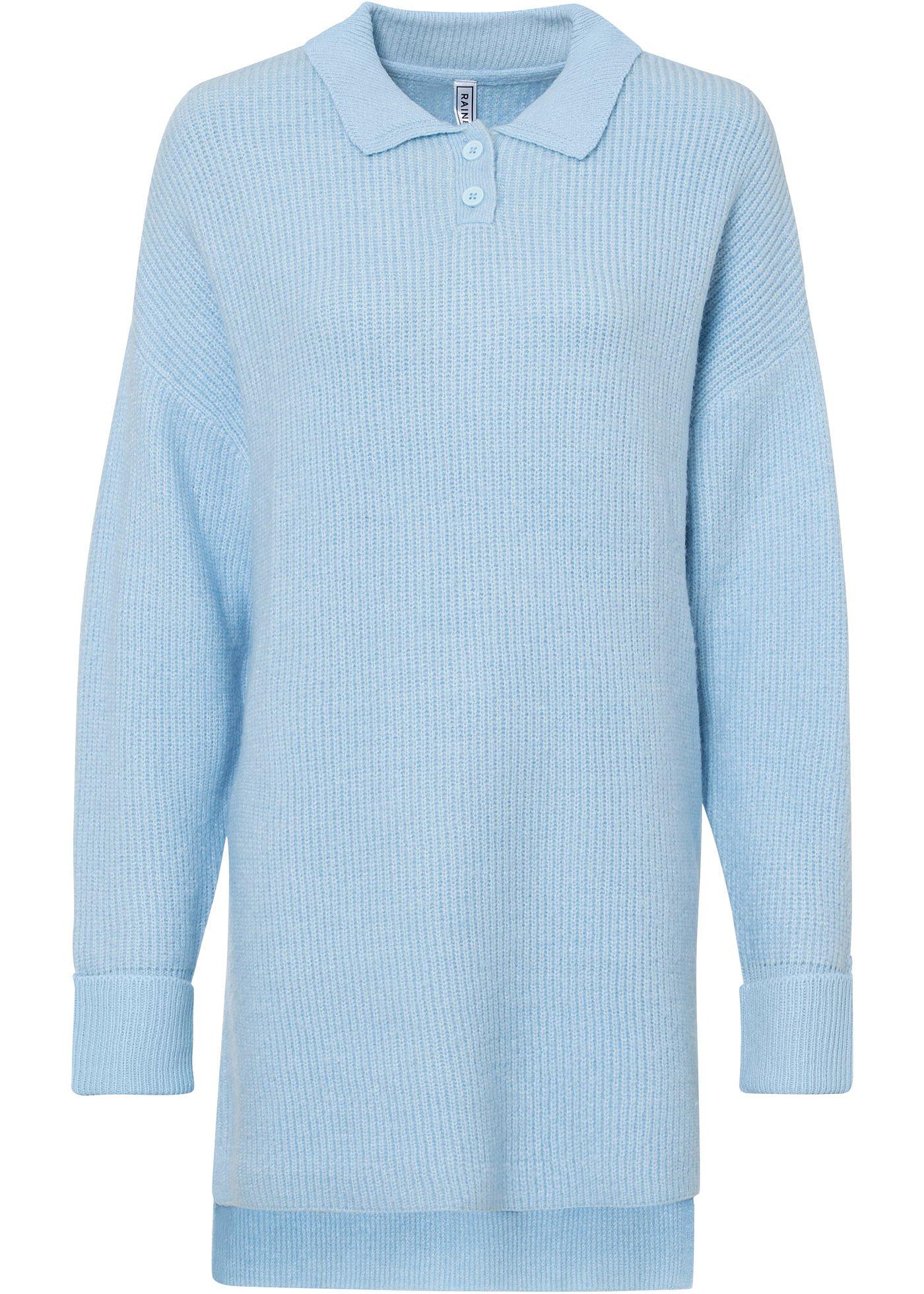 Pull long en maille avec col polo