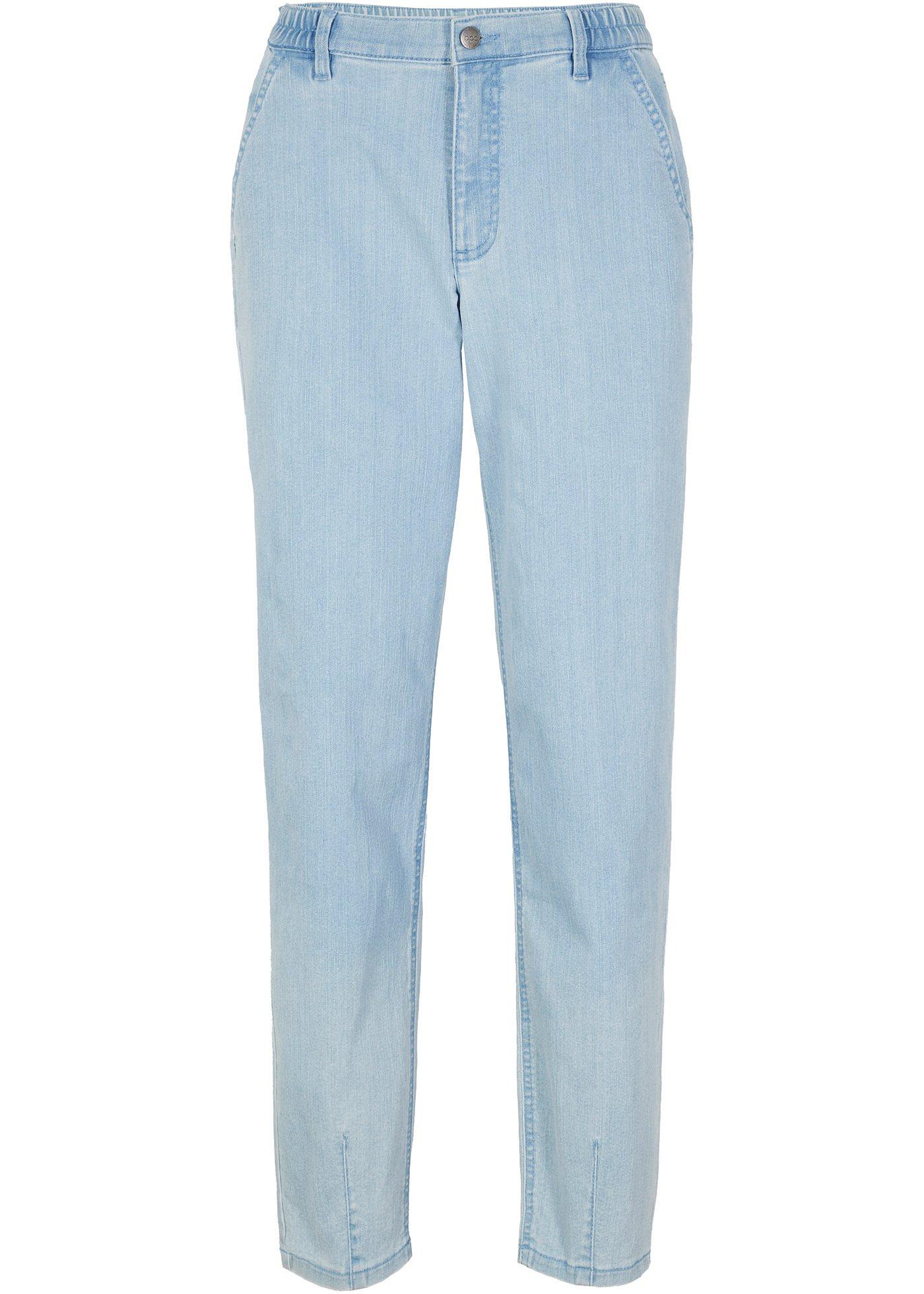 Jean carotte avec taille confort, longueur cheville