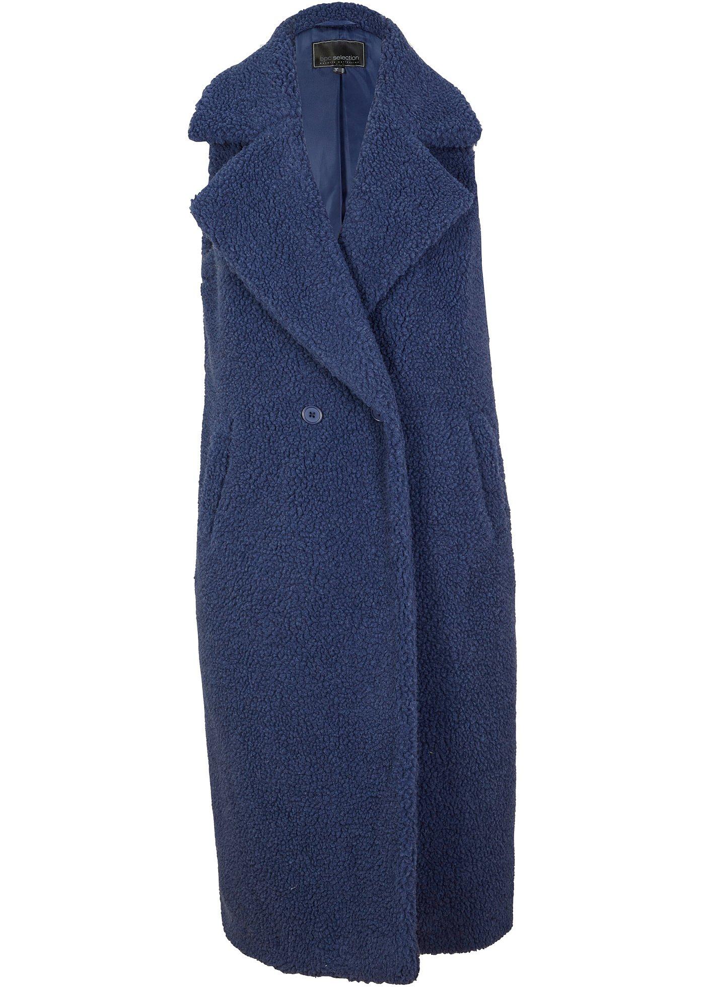 Gilet long sans manches en synthétique imitation fourrure