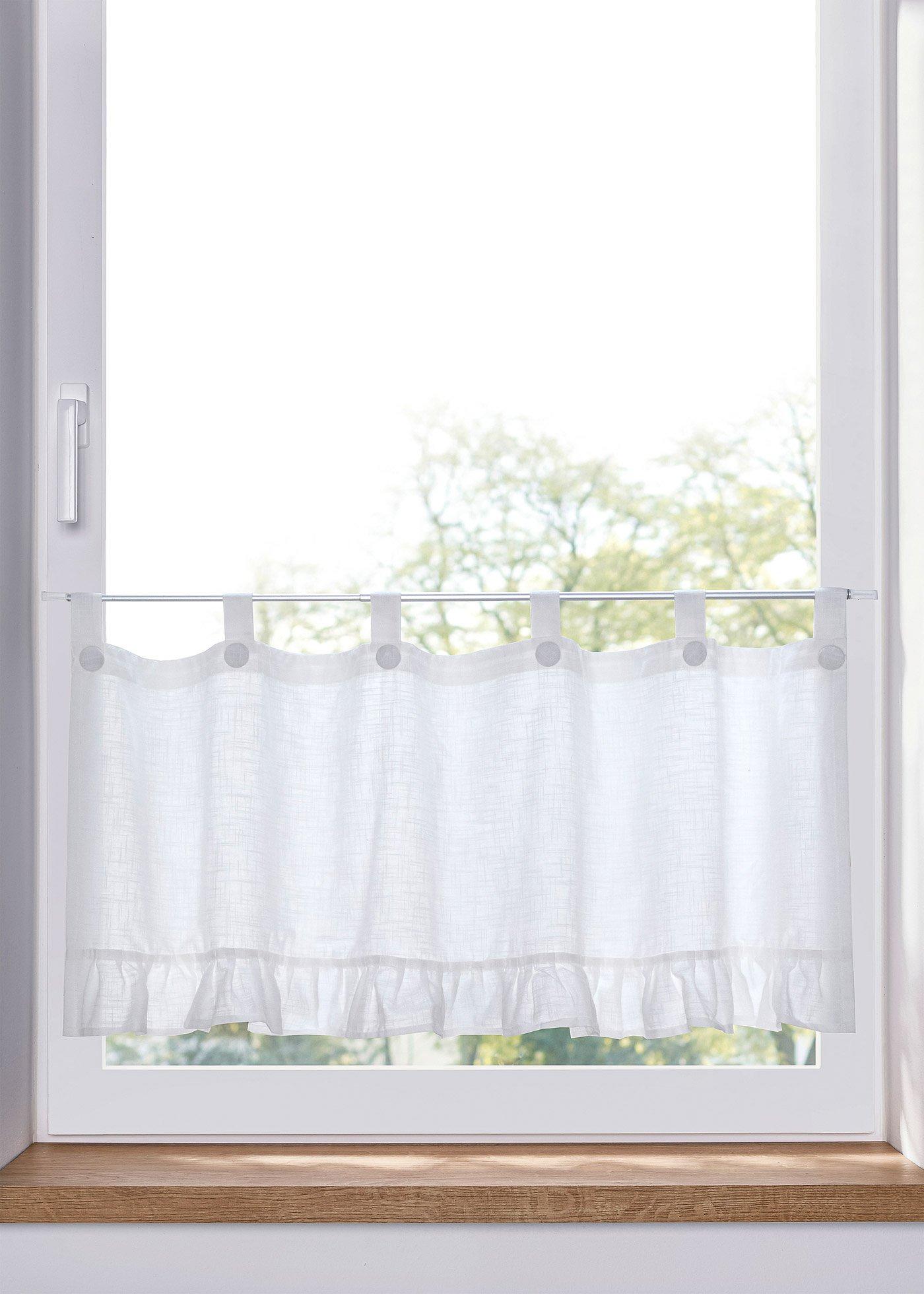 Brise-bise en coton bio avec bordure à plis