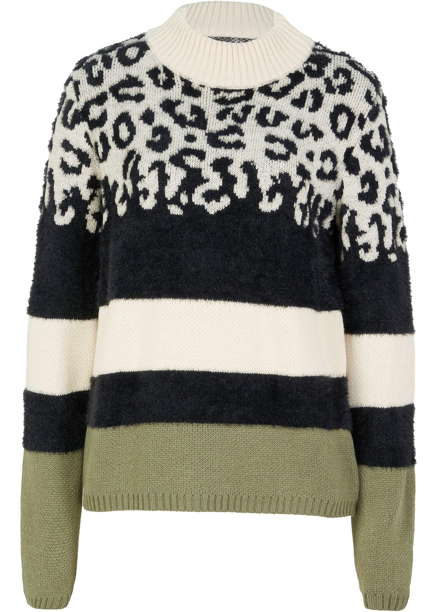 Pull à col roulé avec motif léopard