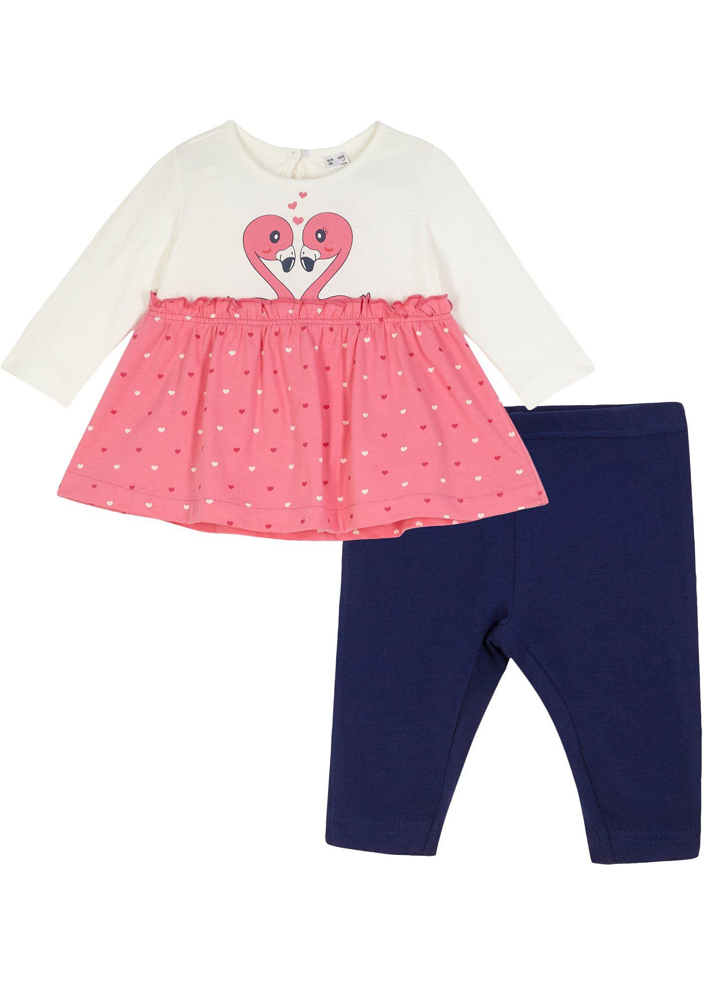 Robe en jersey et legging bébé en coton bio (Ens. 2 pces.)