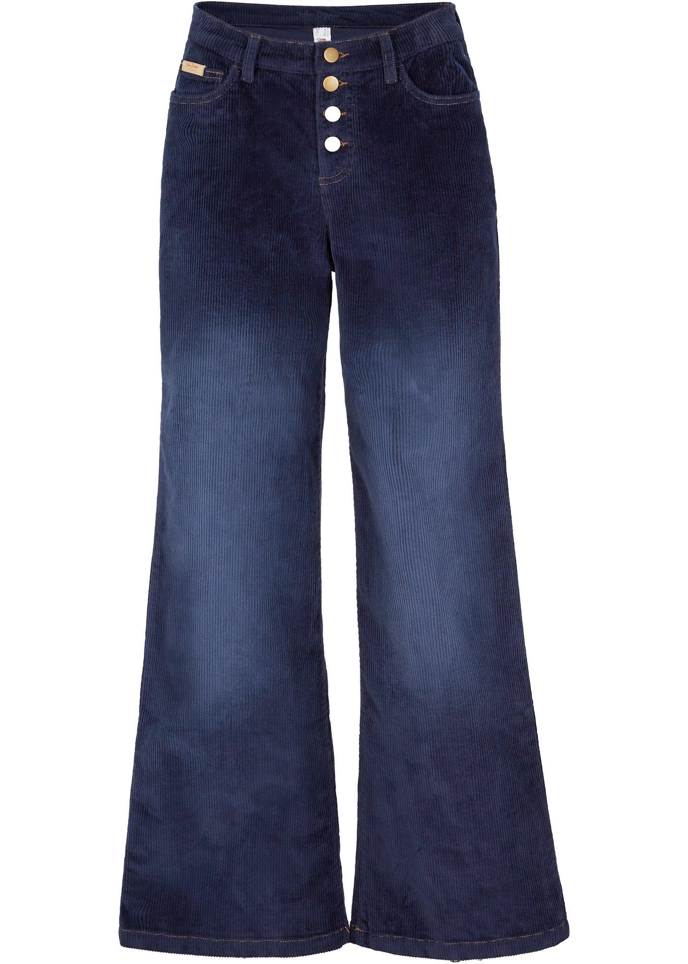 Pantalon en velours côtelé extensible, Wide