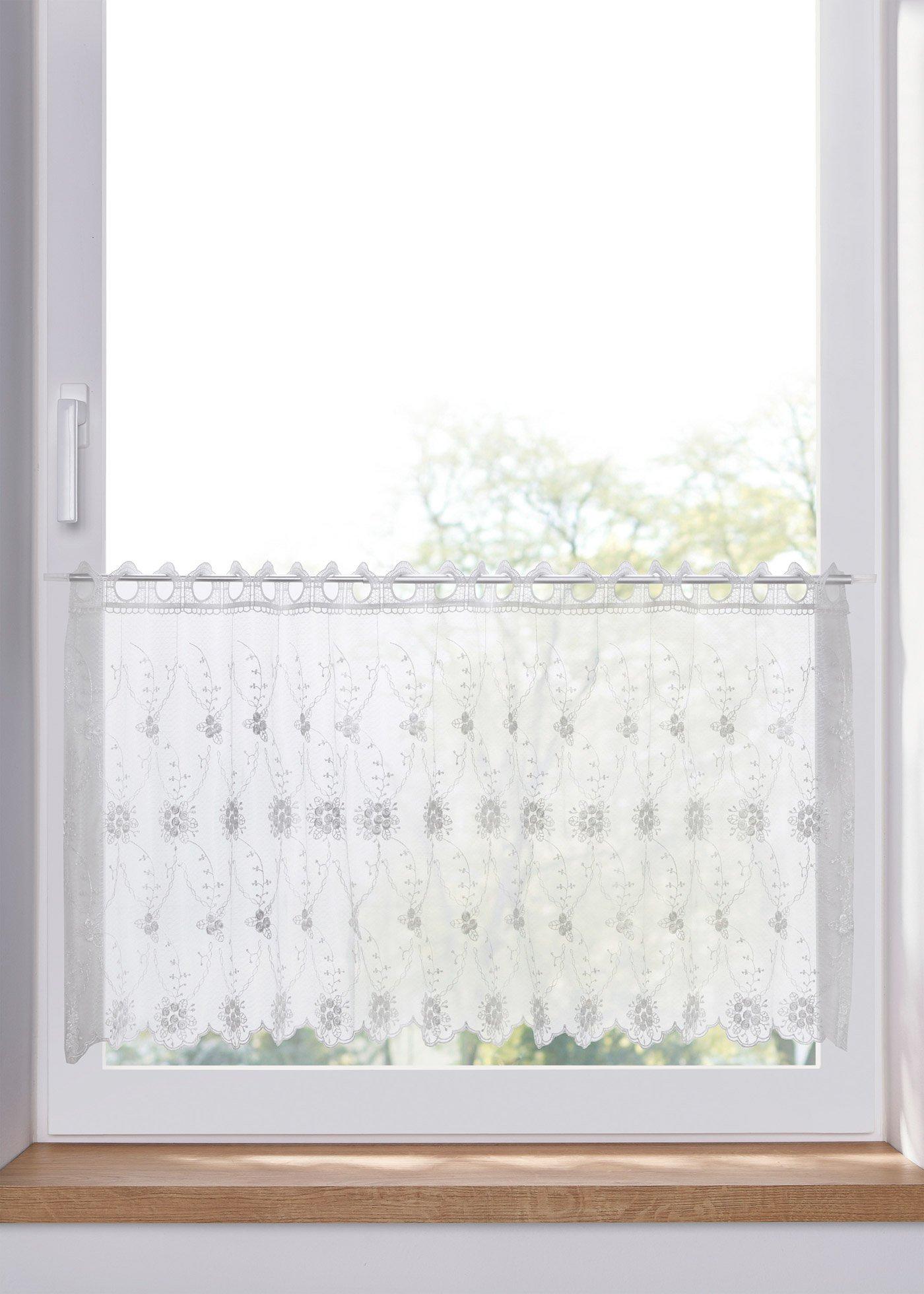 Brise-bise à broderie florale