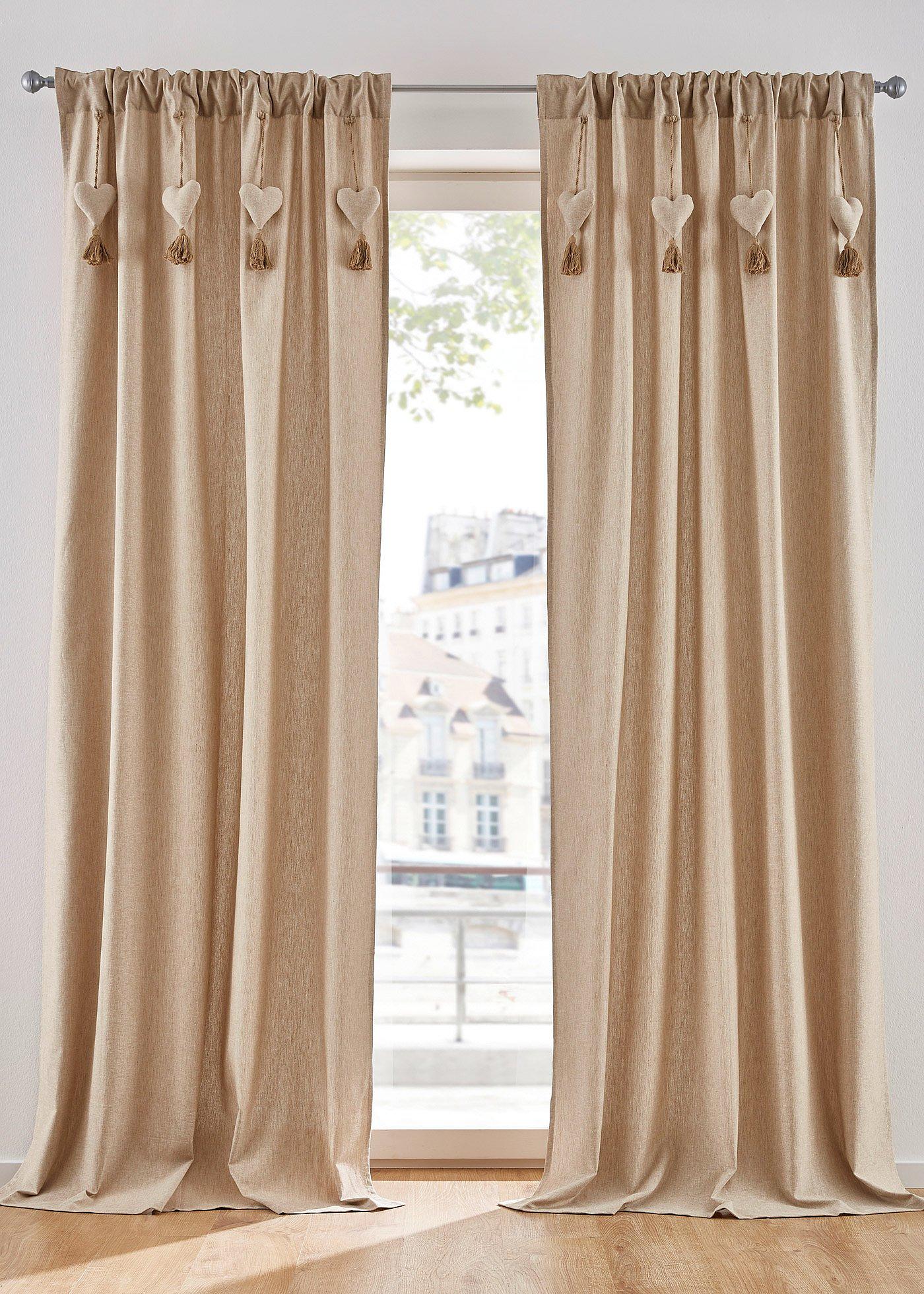 Panneau en coton bio avec cœurs (1 pce.)