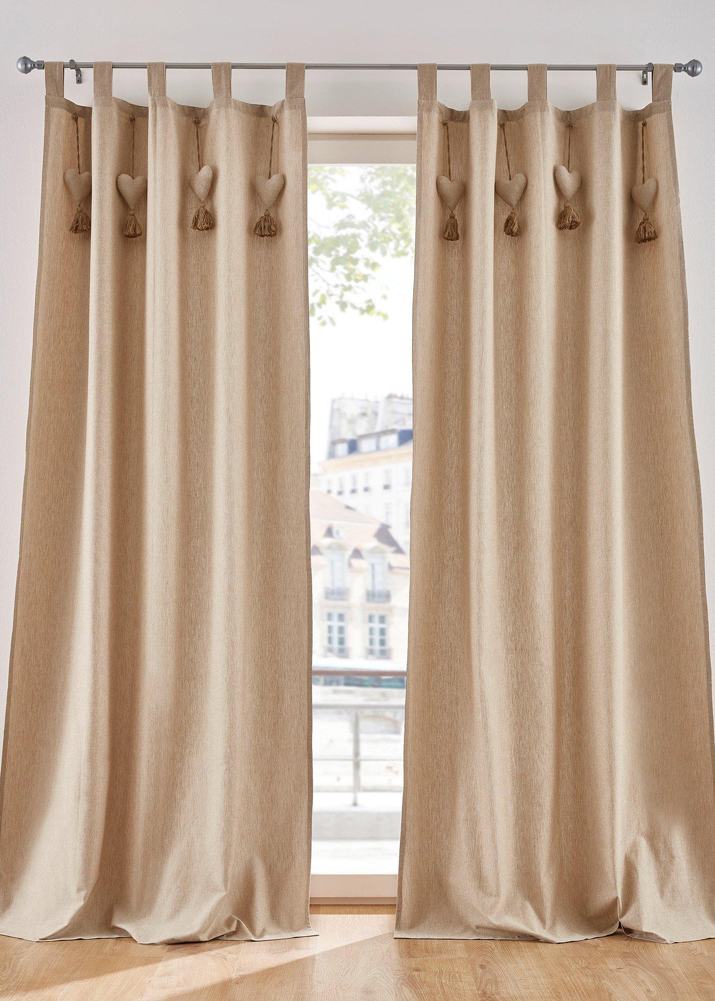 Panneau en coton bio avec cœurs (1 pce.)