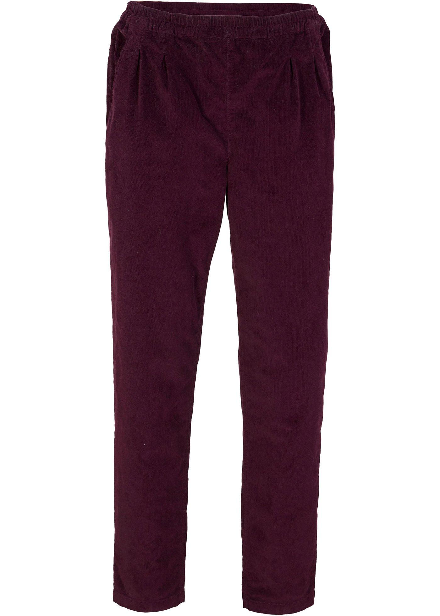 Pantalon en velours côtelé taille extensible confortable, longueur cheville