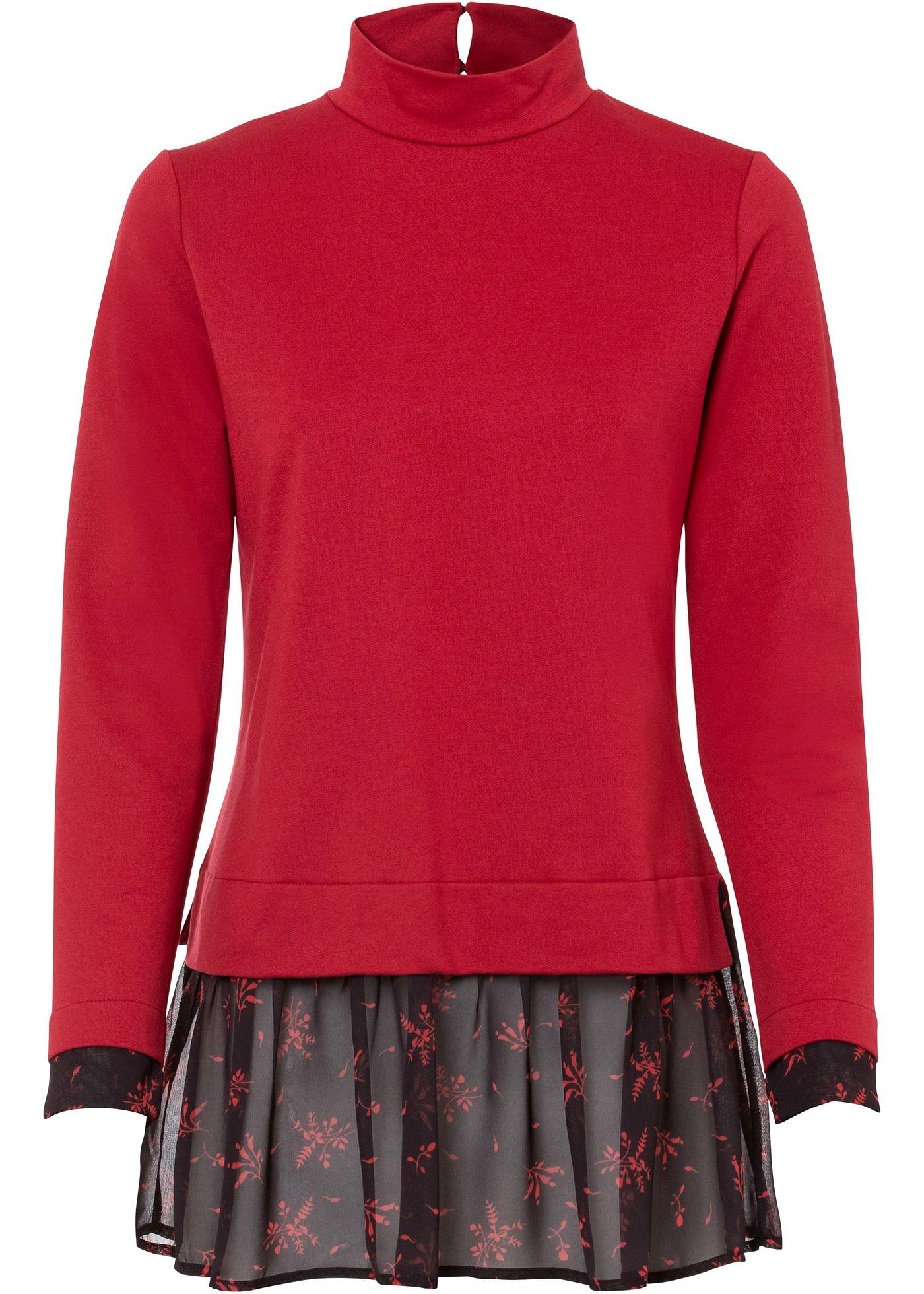 Sweat-shirt à empiècement chemisier