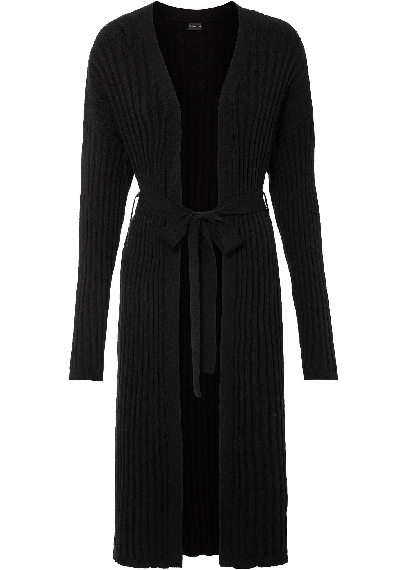 Manteau en maille côtelée