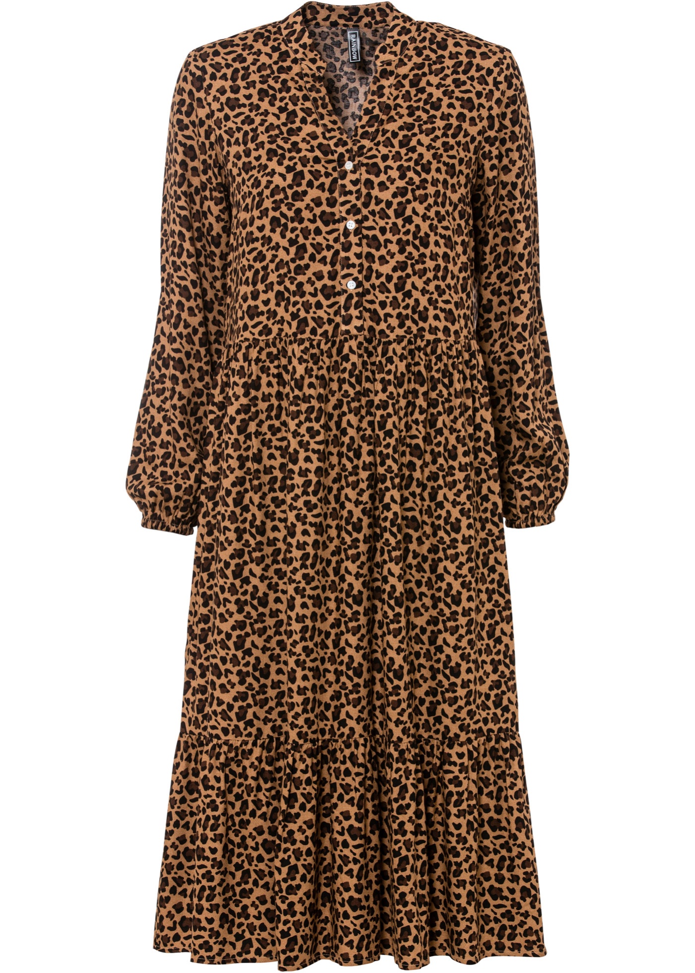 robe-chemise en viscose avec motif léopard