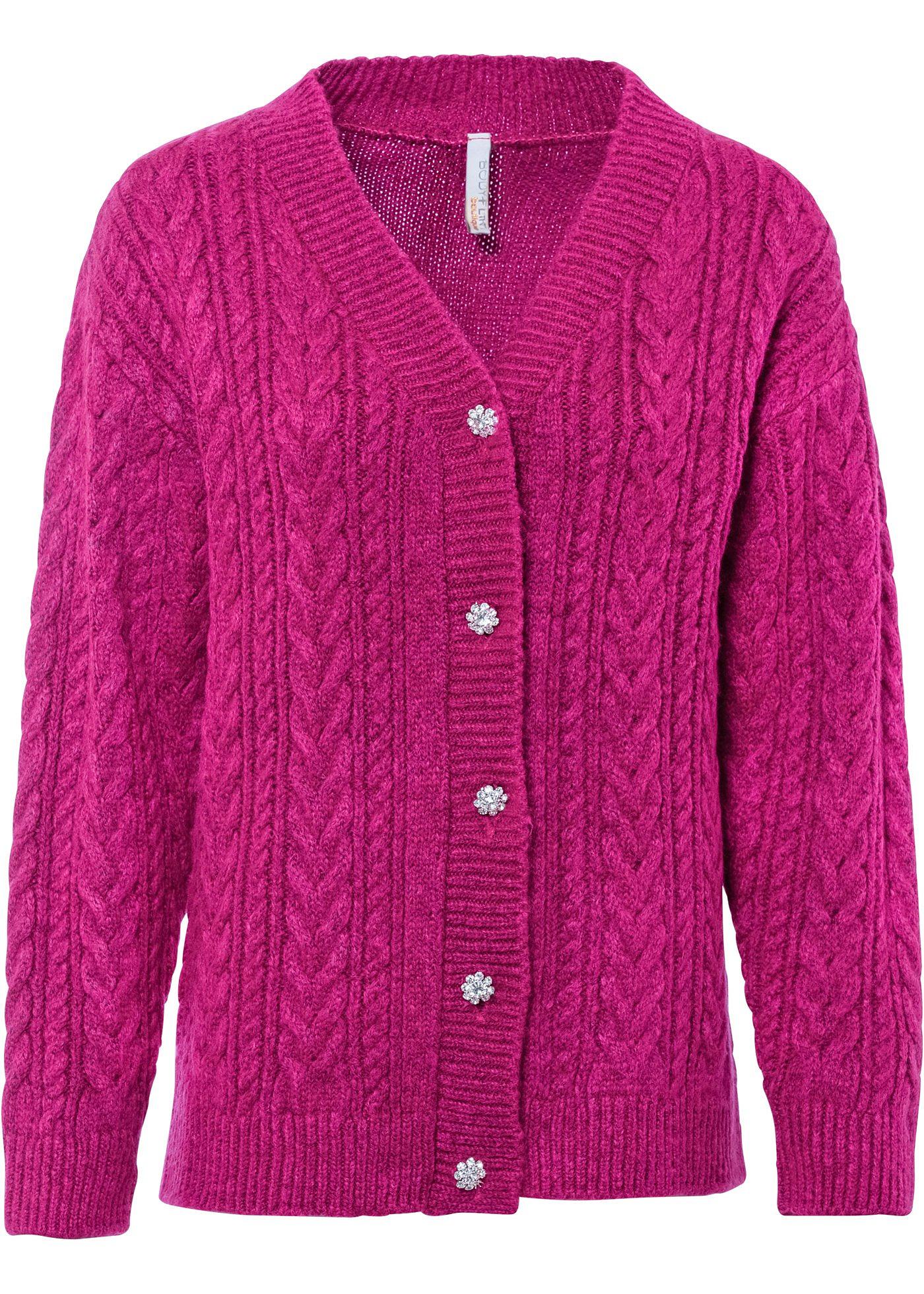 Gilet en maille avec boutons bijoux