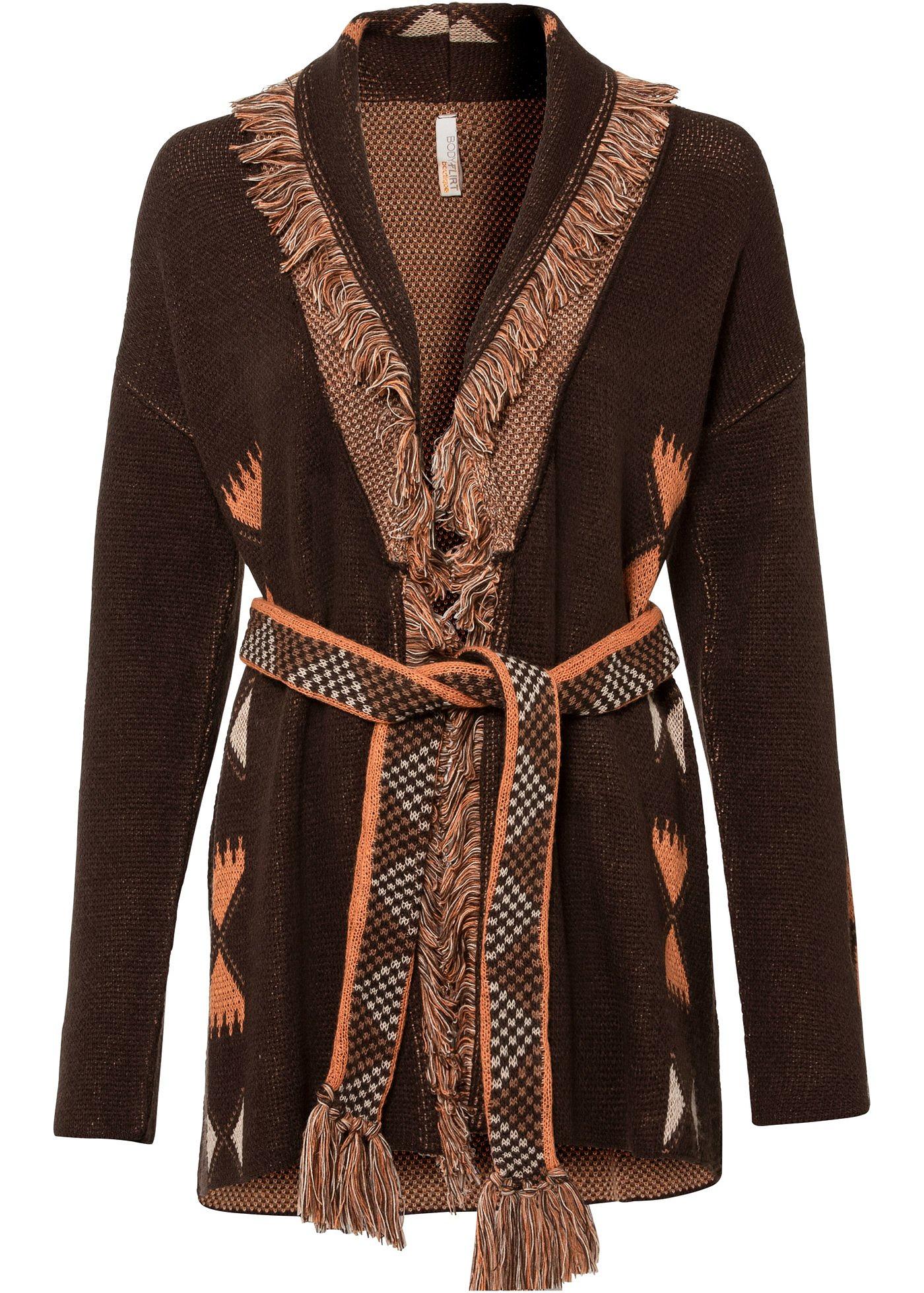 Gilet en maille avec ceinture à nouer