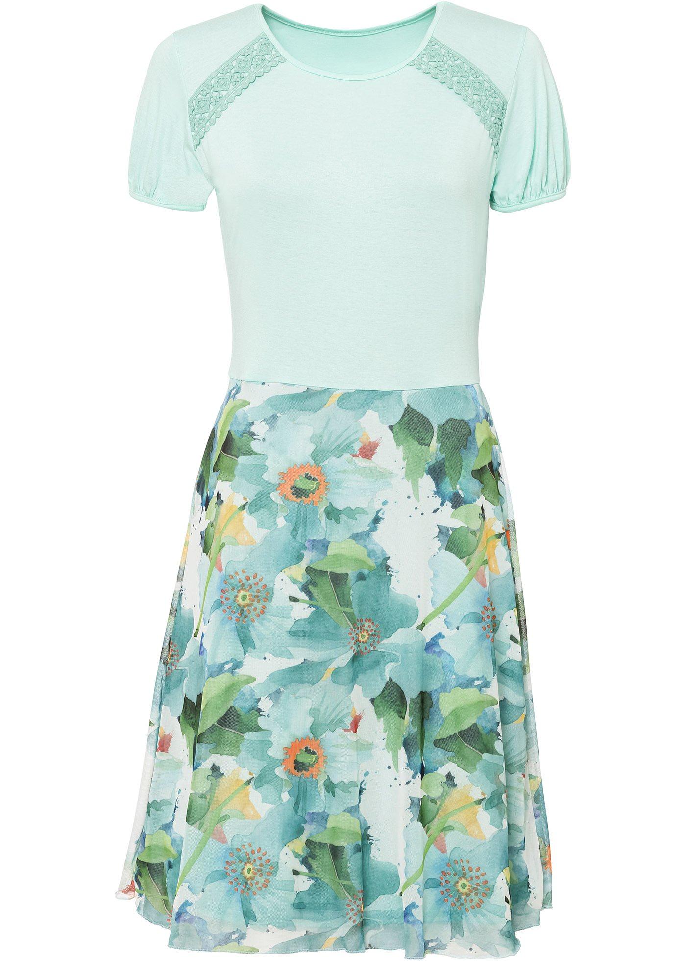 Robe avec jupe en mesh imprimé