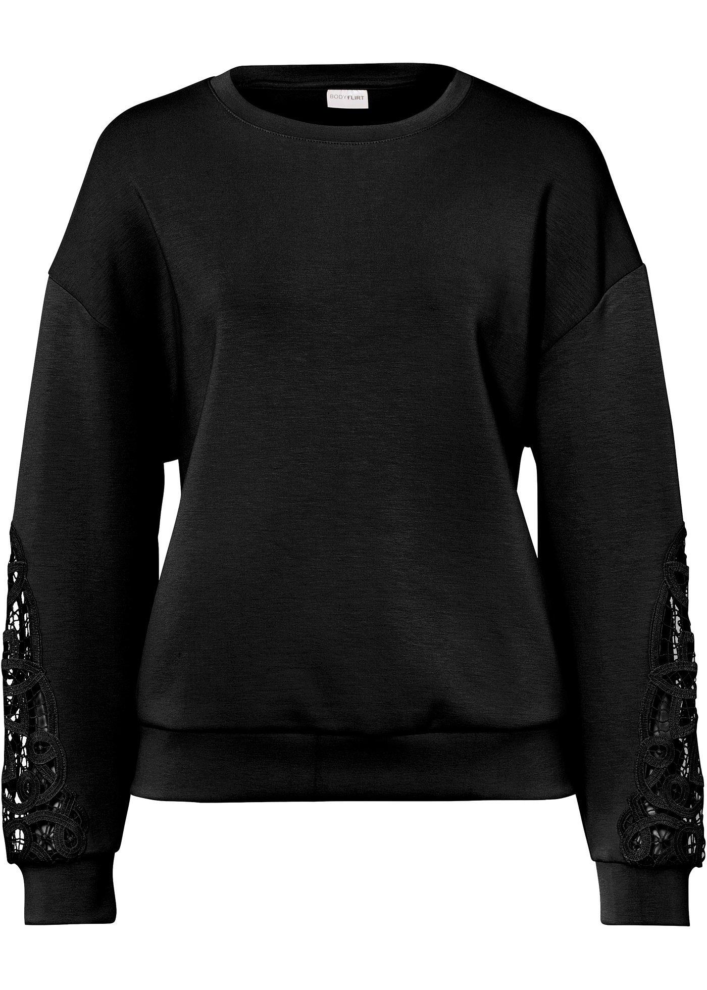Sweat-shirt avec empiècement en dentelle