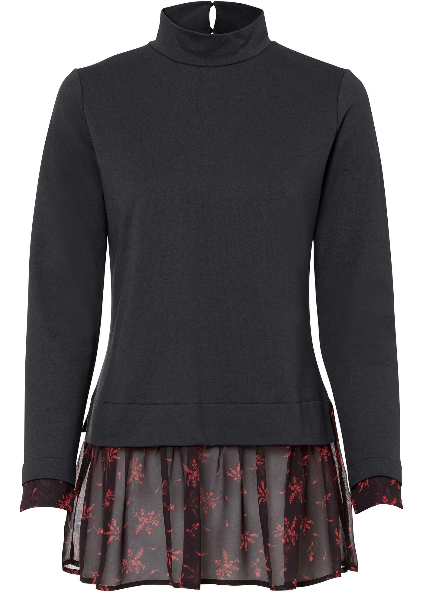 Sweat-shirt à empiècement chemisier