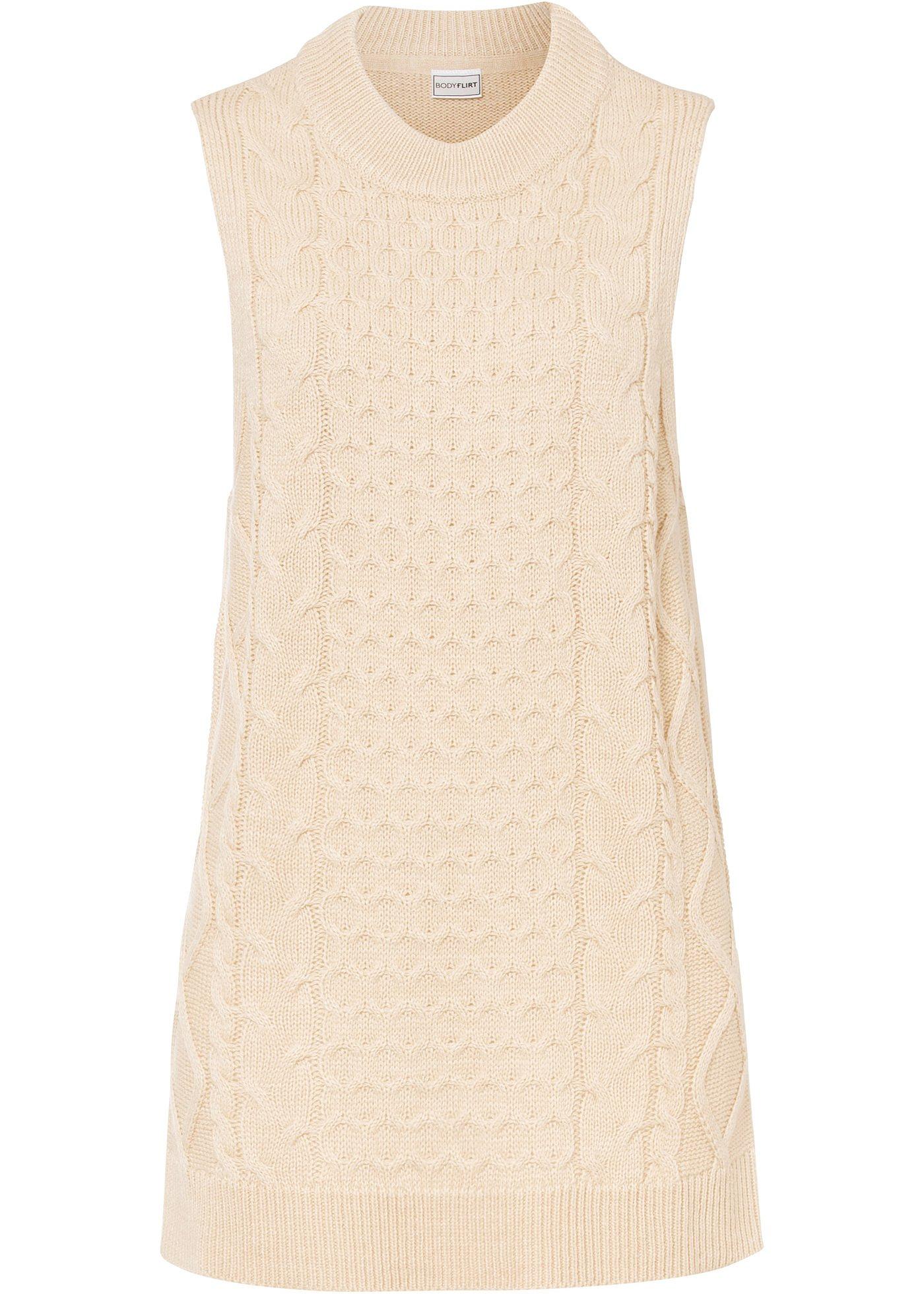 Pull sans manches à motif torsadé