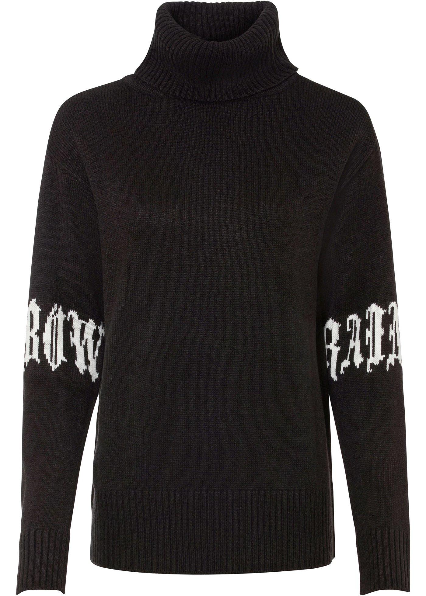 Pull à col roulé avec inscription