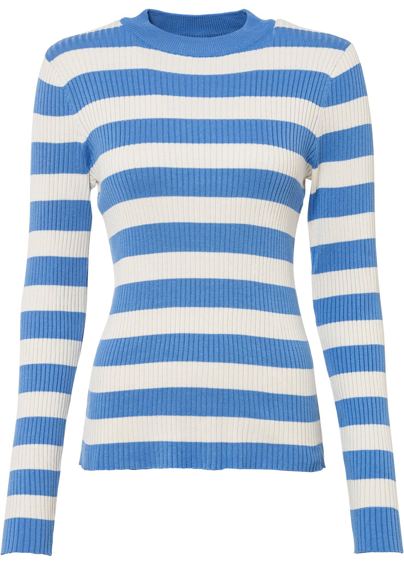 Pull côtelé avec rayures blocs