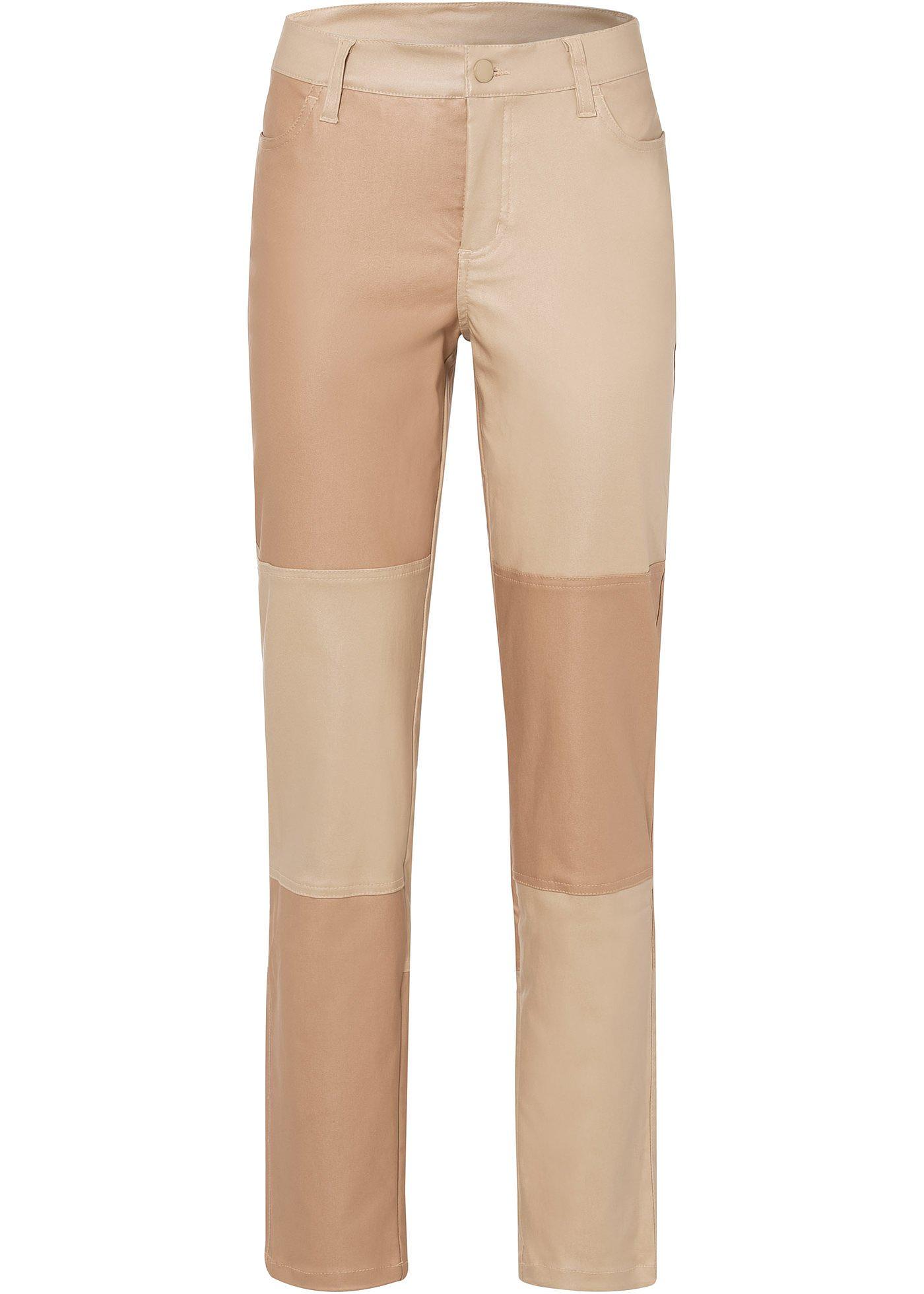 Pantalon en synthétique imitation cuir avec color block