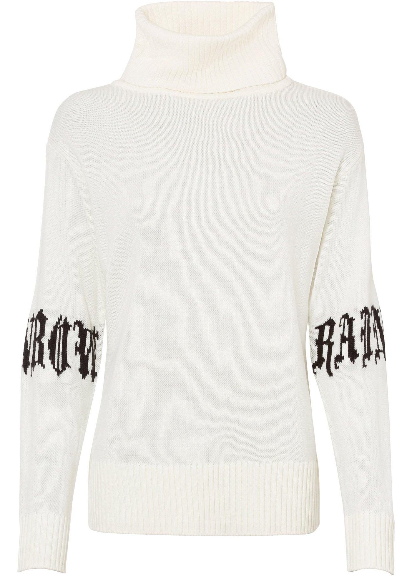 Pull à col roulé avec inscription