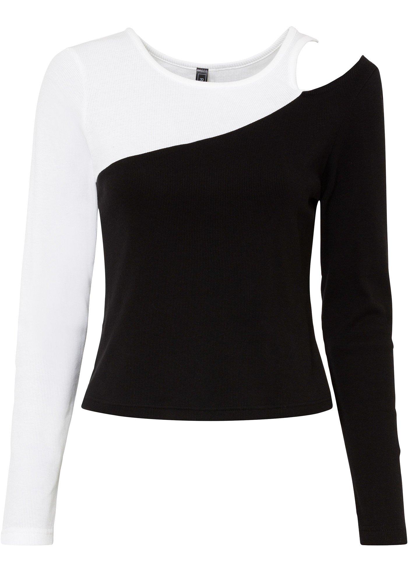 T-shirt côtelé avec découpe en coton bio