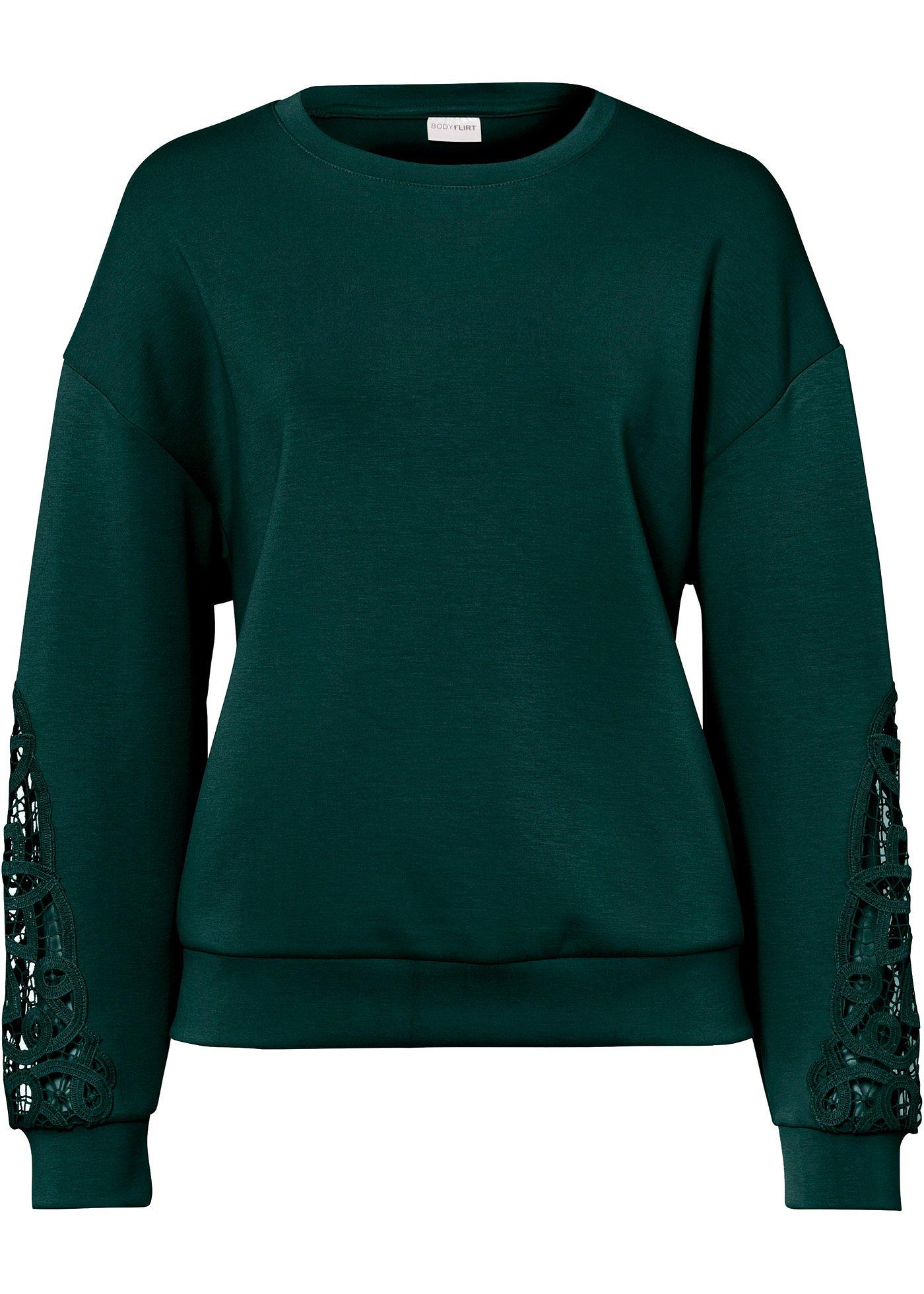 Sweat-shirt avec empiècement en dentelle