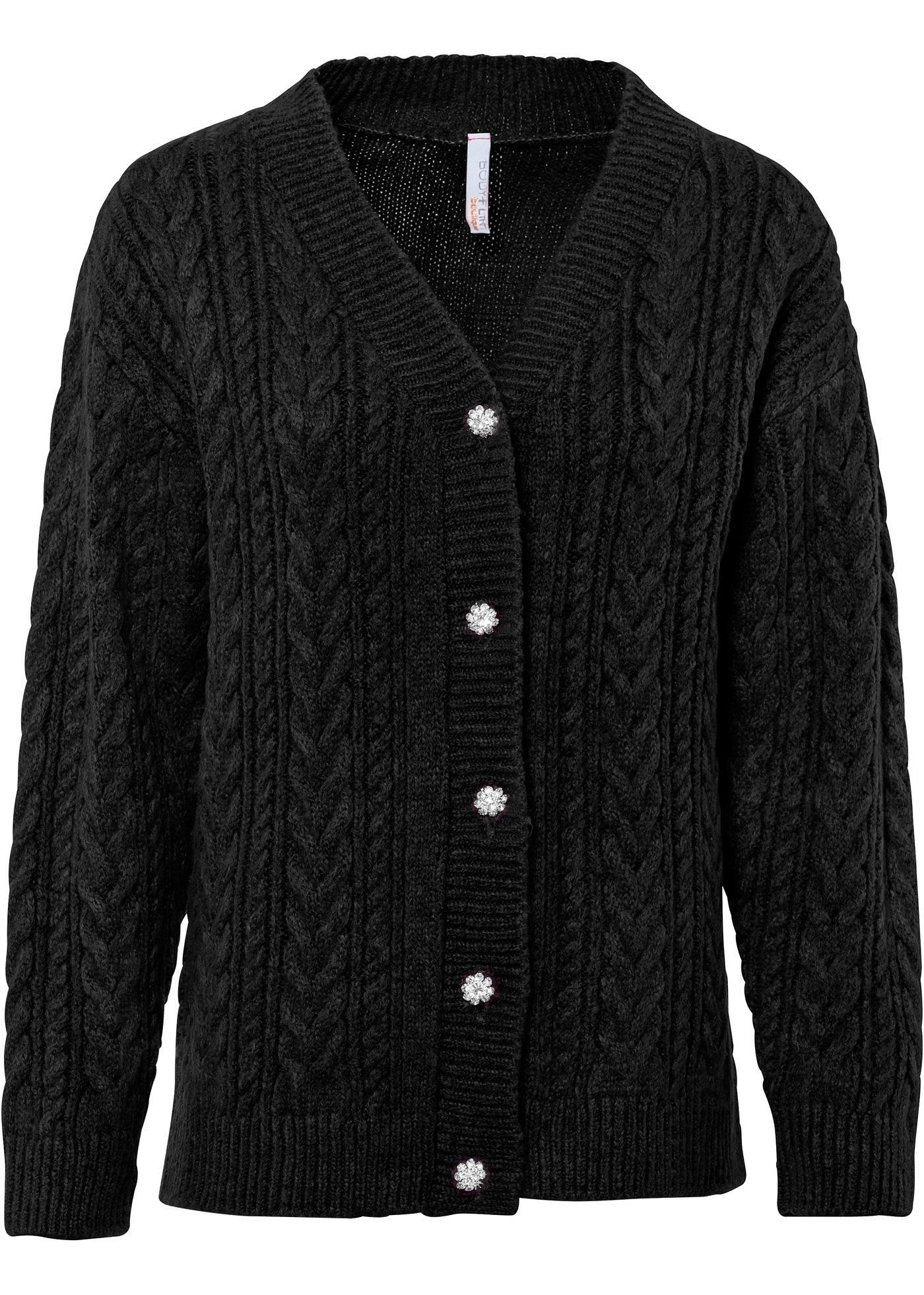 Gilet en maille avec boutons bijoux