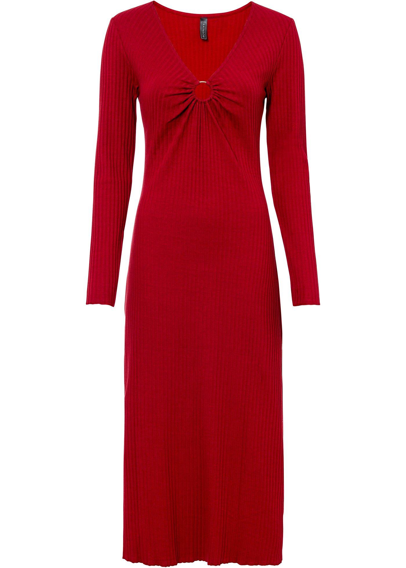 Robe midi avec découpe et décolleté plongeant