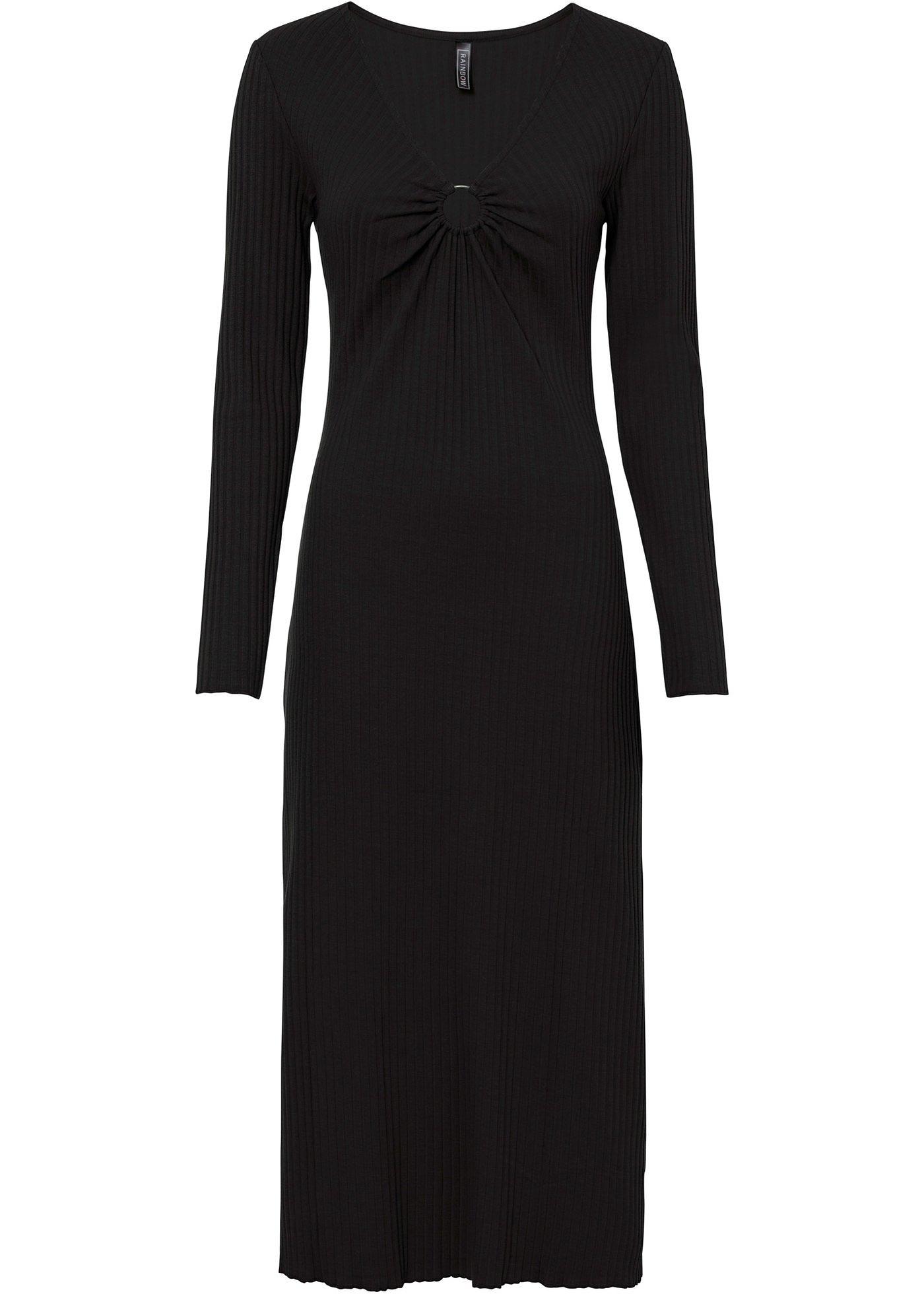 Robe midi avec découpe et décolleté plongeant