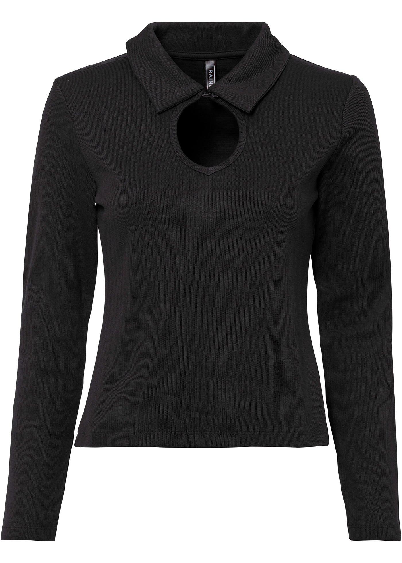 T-shirt côtelé avec découpe au col