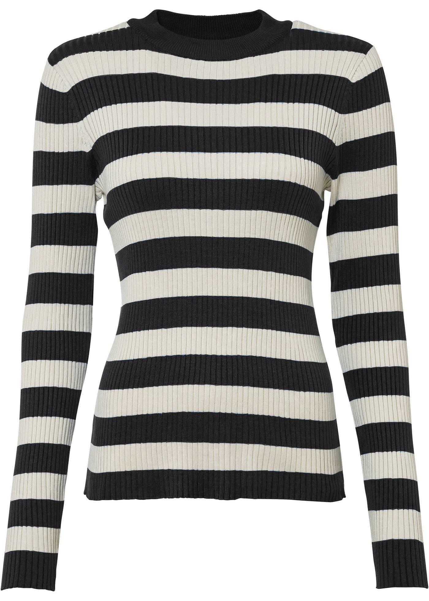 Pull côtelé avec rayures blocs