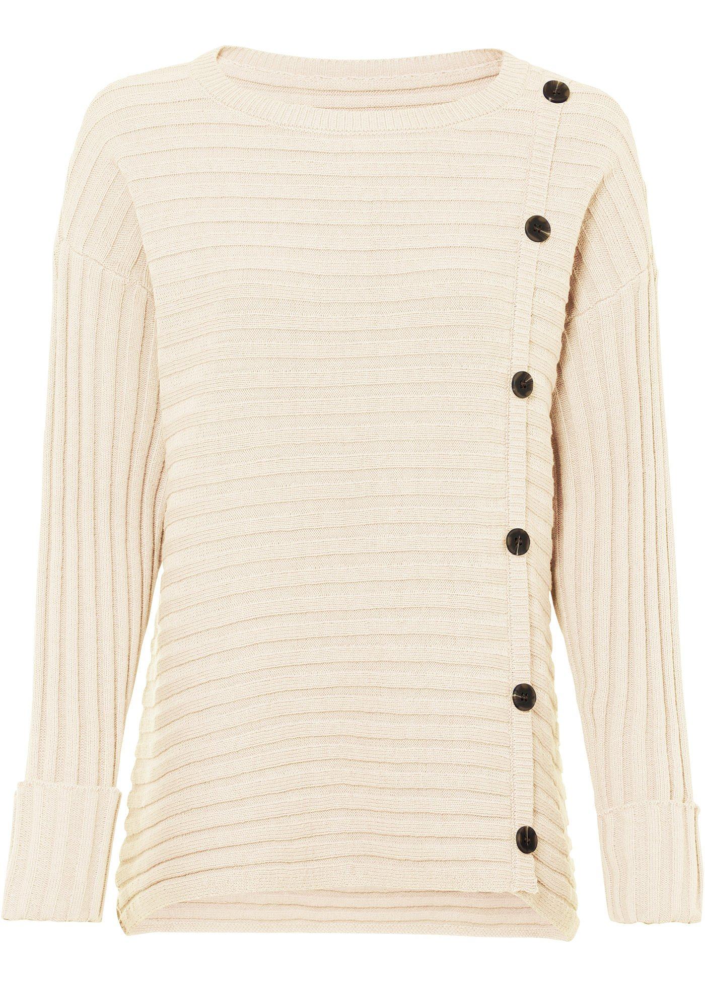 Pull en maille côtelée avec boutons