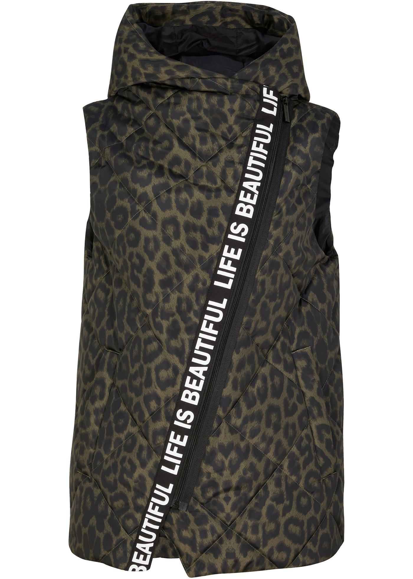 Veste matelassée sans manches asymétrique