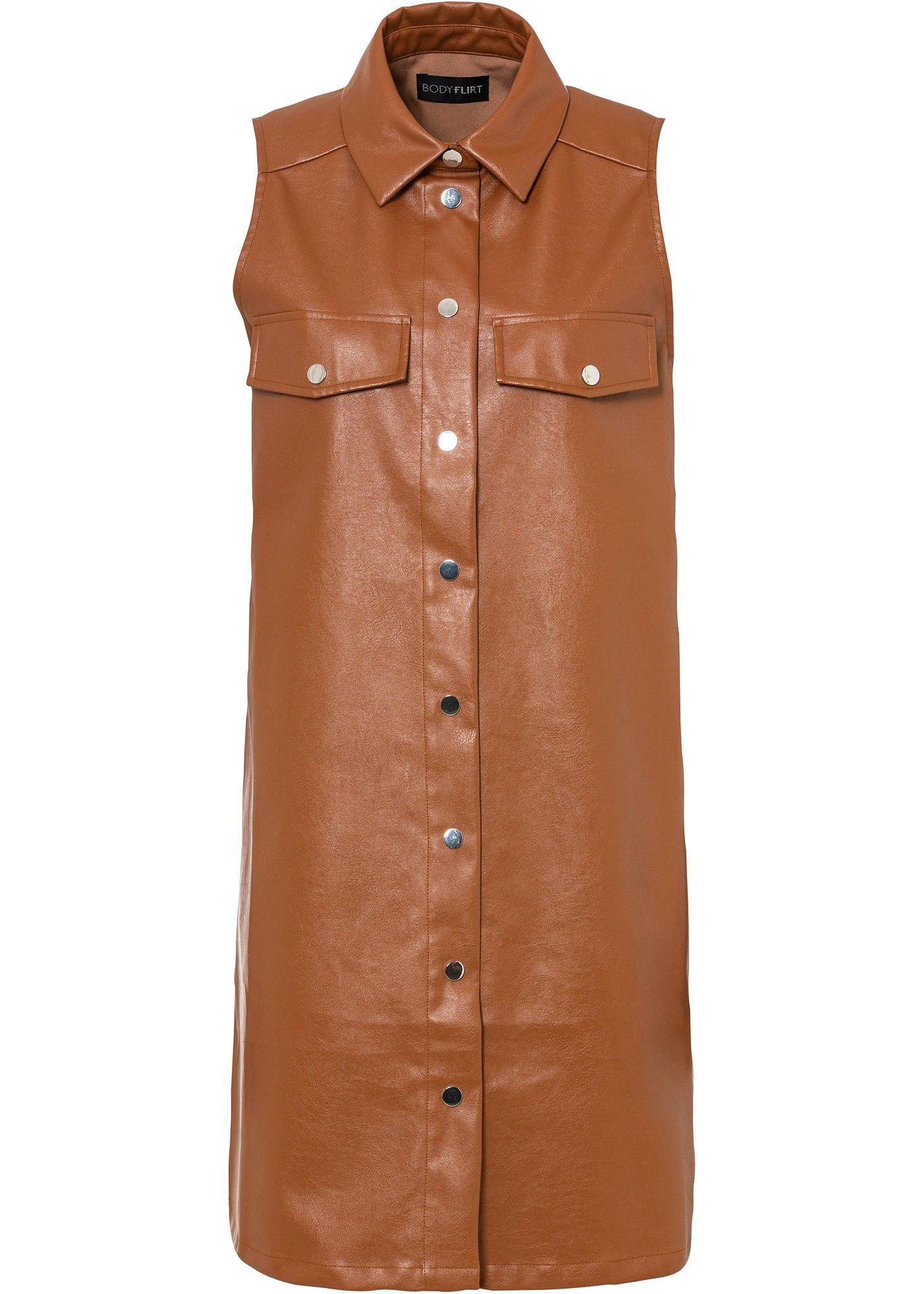 Gilet sans manches synthétique imitation cuir