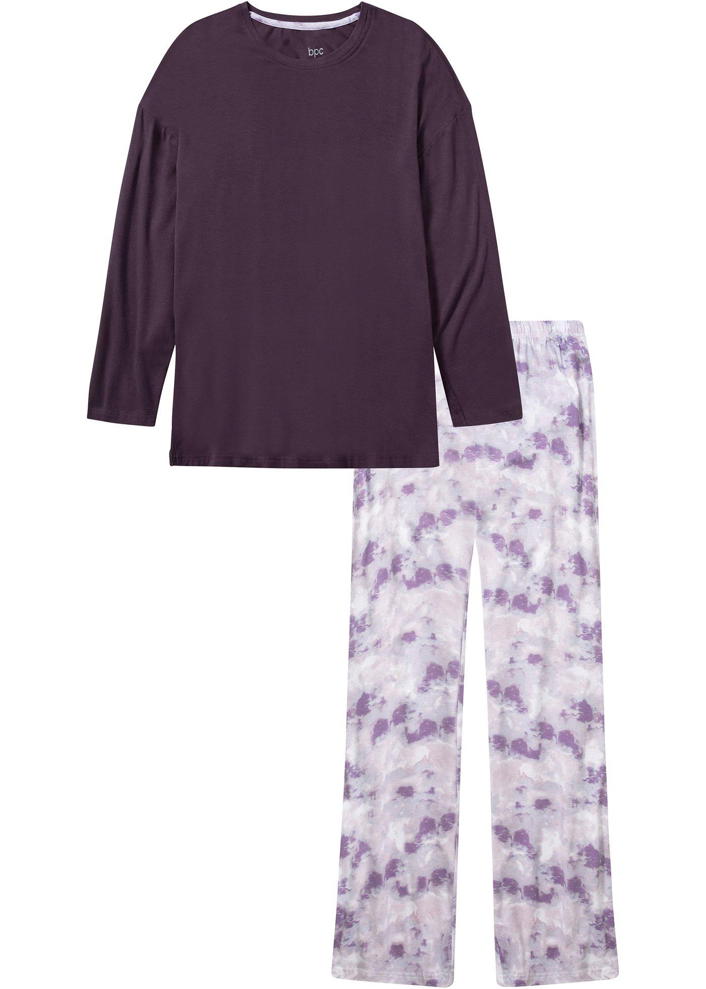 Pyjama avec pantalon évasé en viscose