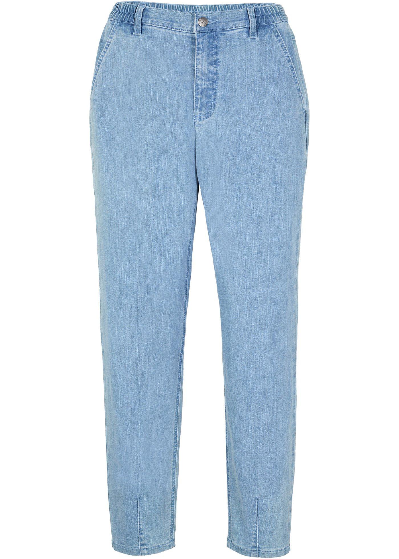 Jean carotte avec taille confort, longueur cheville