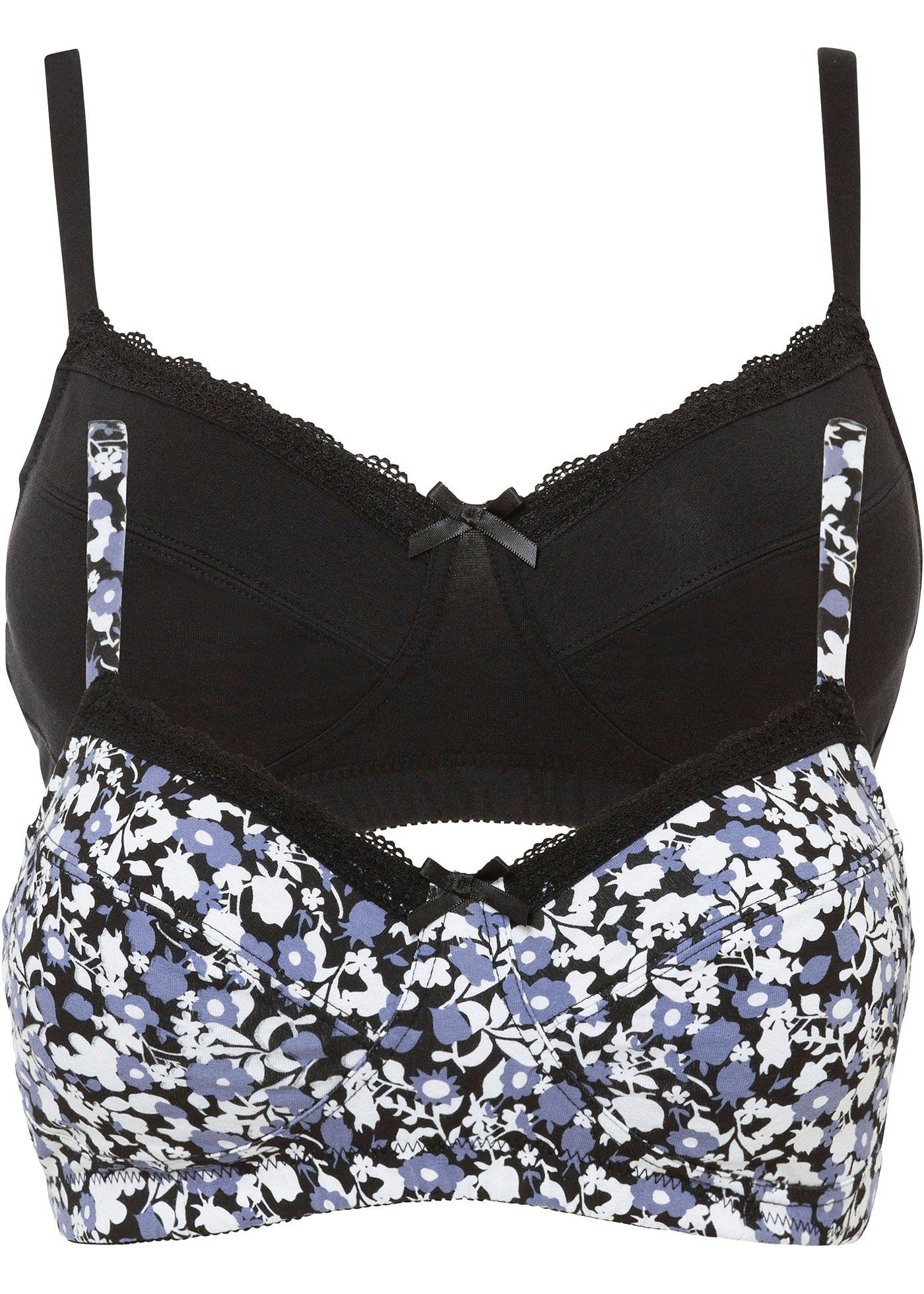 Lot de 2 soutiens-gorge sans armatures avec coton