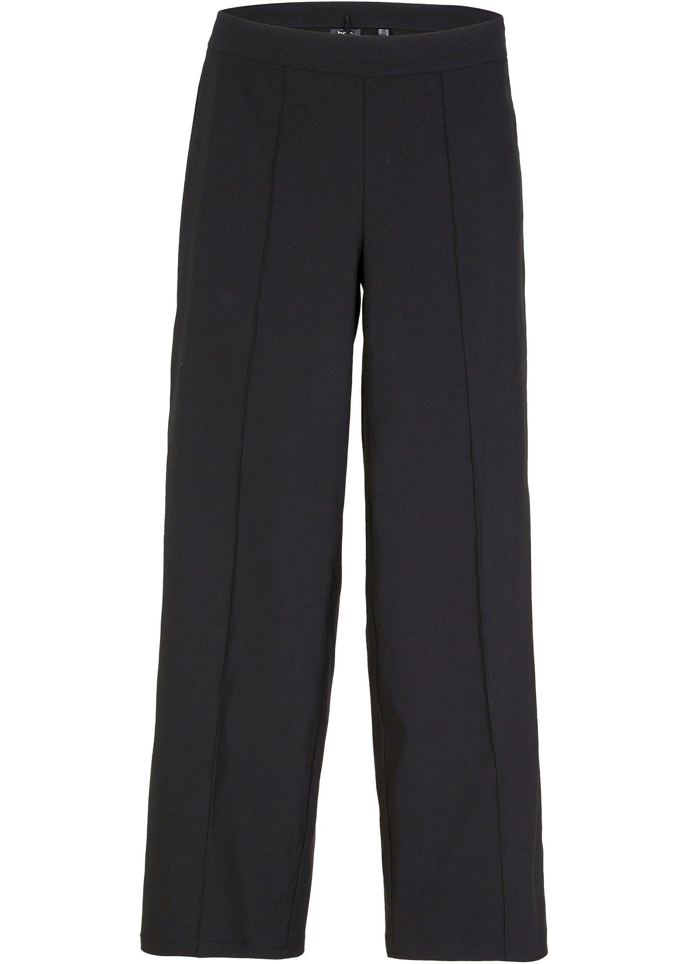 Pantalon extensible en bengaline avec jambes larges