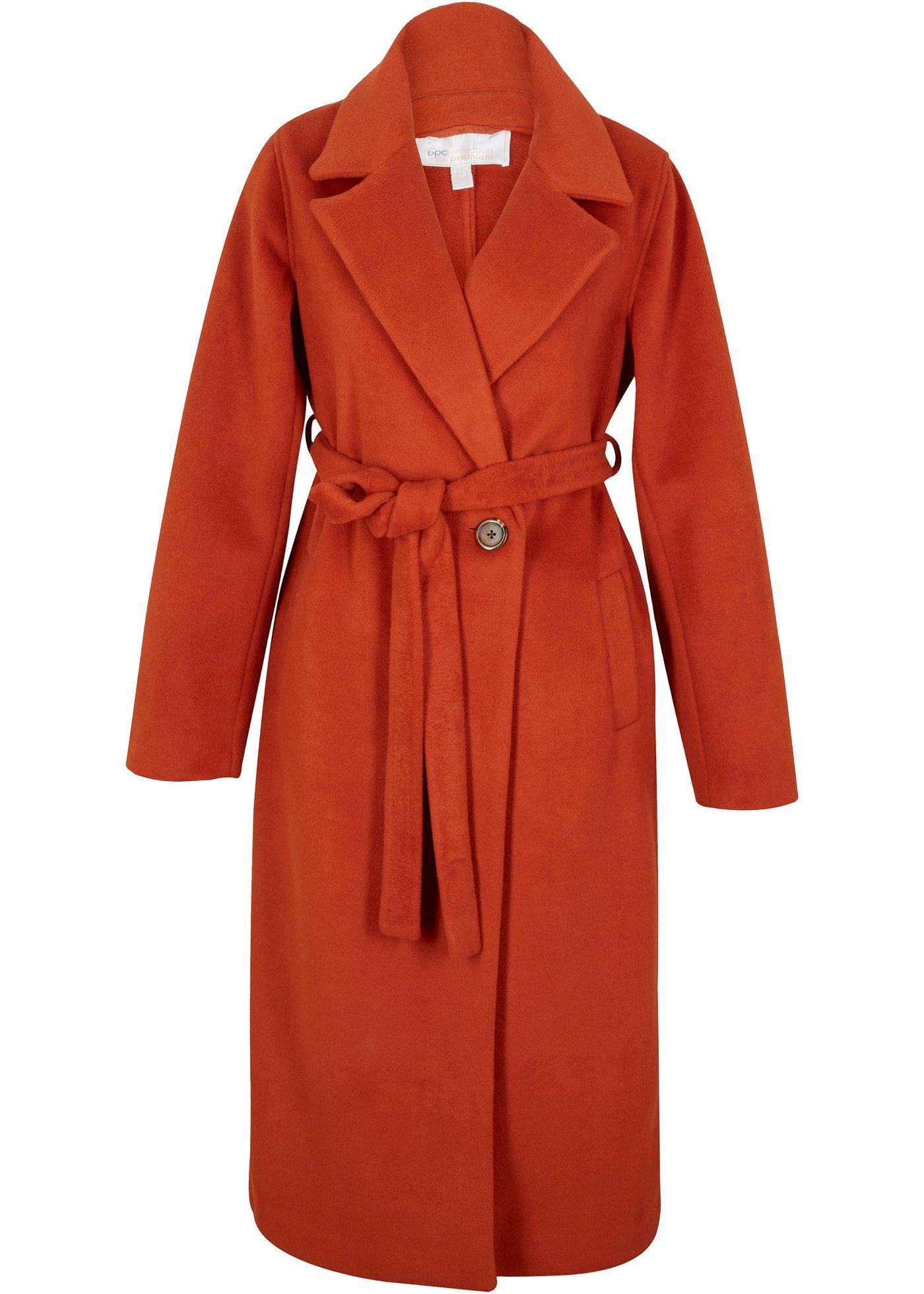 Manteau imitation laine avec ceinture à nouer