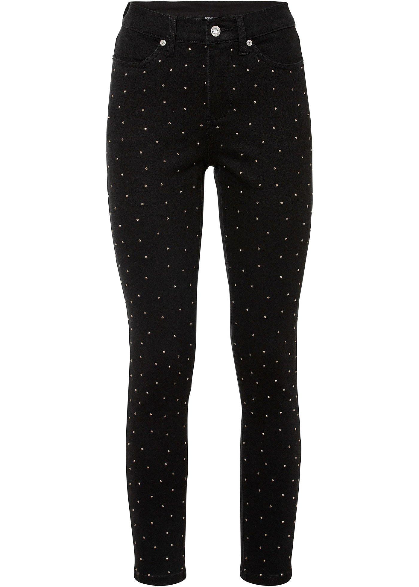 Image de Jean extensible avec application strass