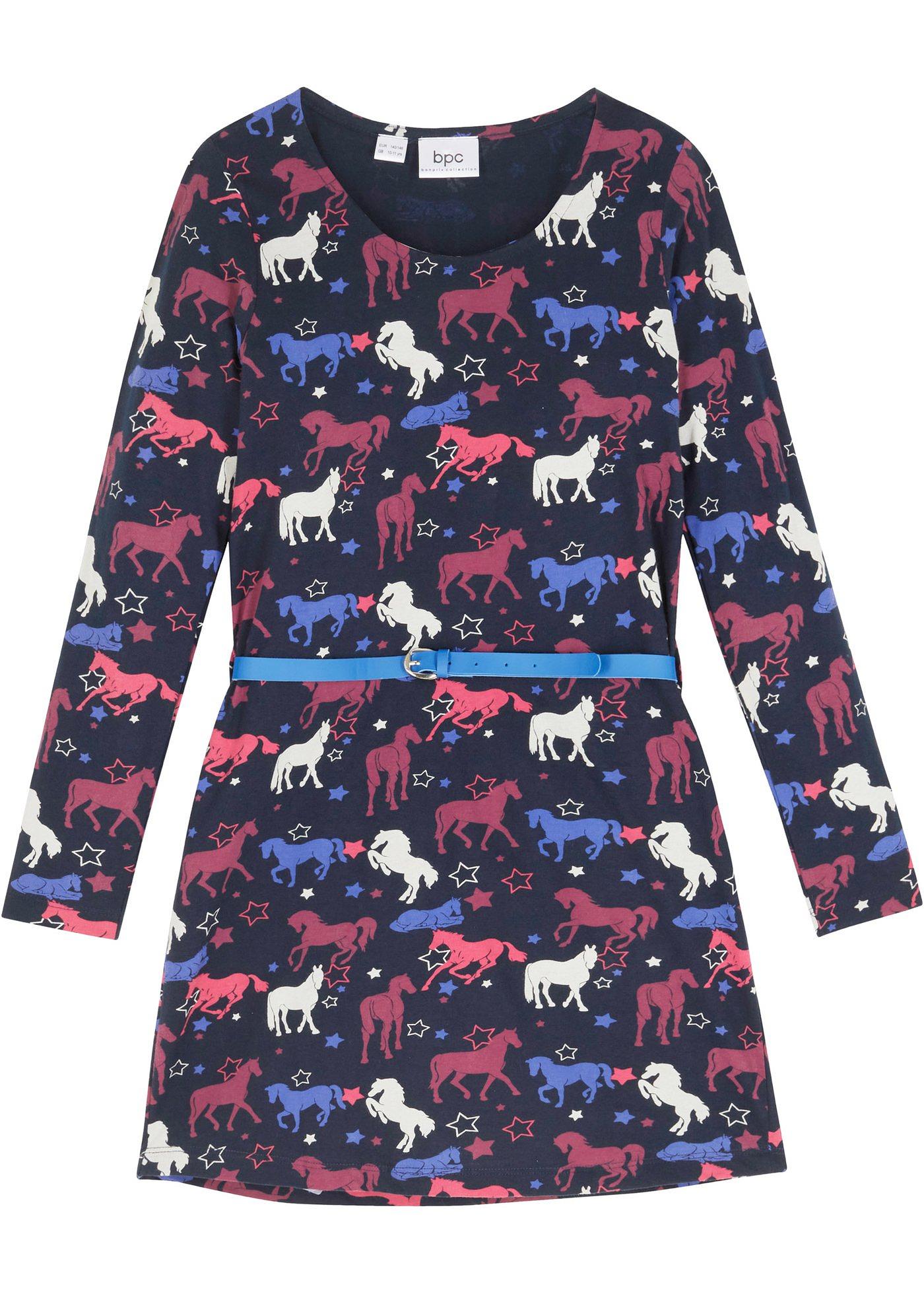 Robe en jersey fille avec ceinture