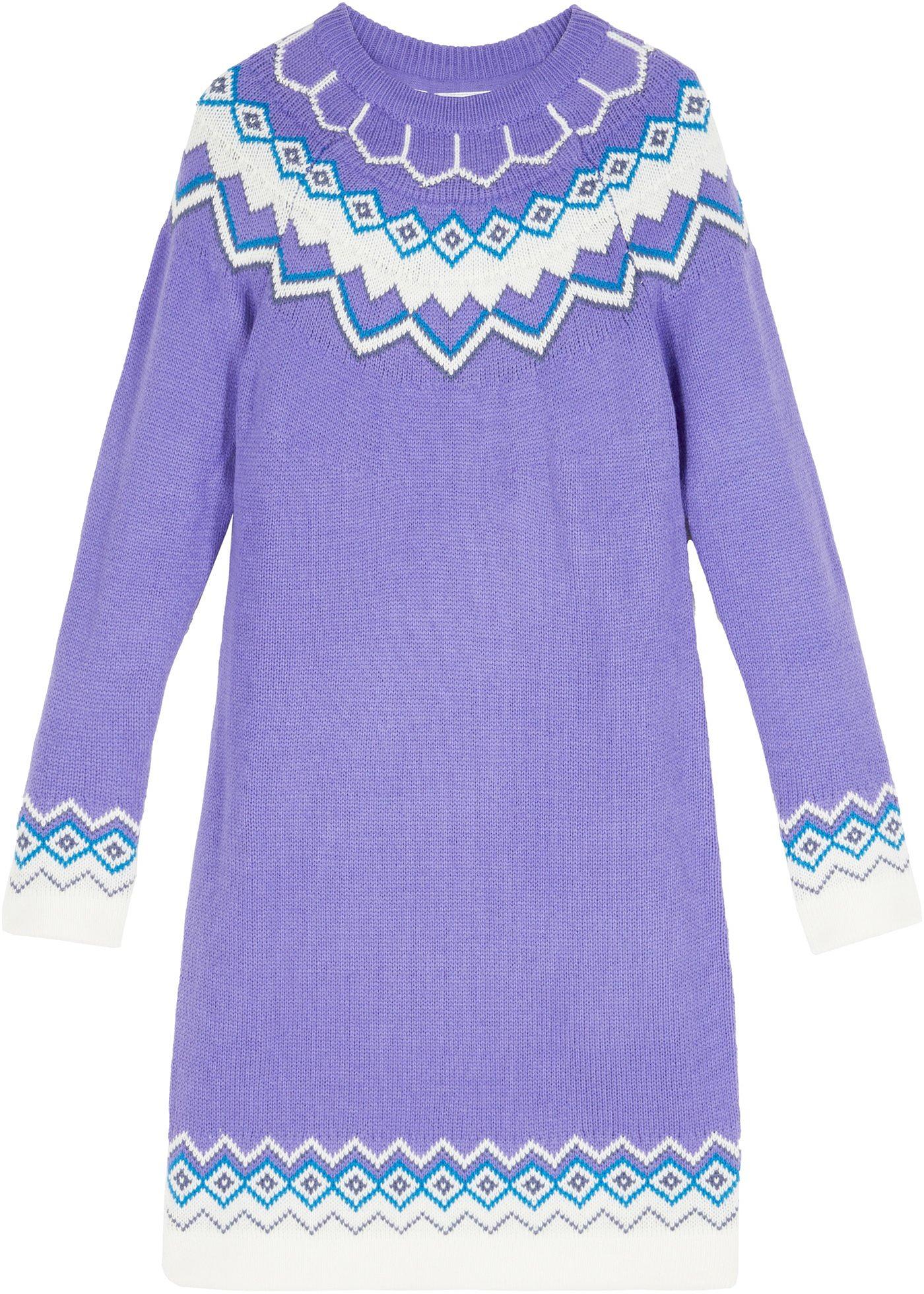 Robe en maille fille avec motif norvégien