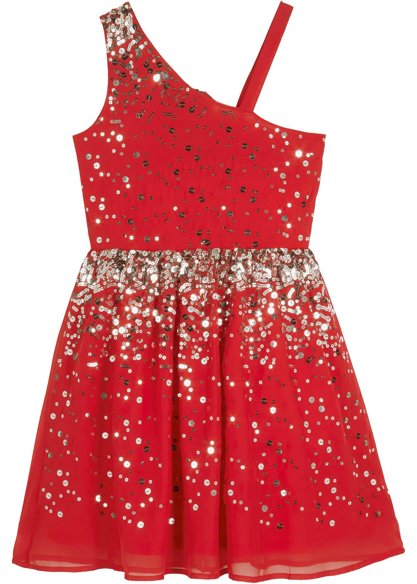 Robe de fête fille avec une bretelle et paillettes
