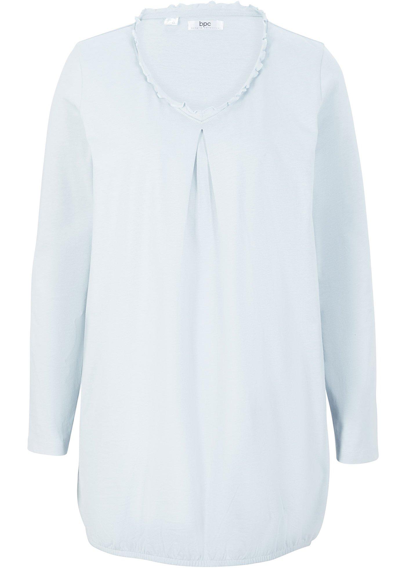 T-shirt coton avec détail ruchés et taille élastiquée