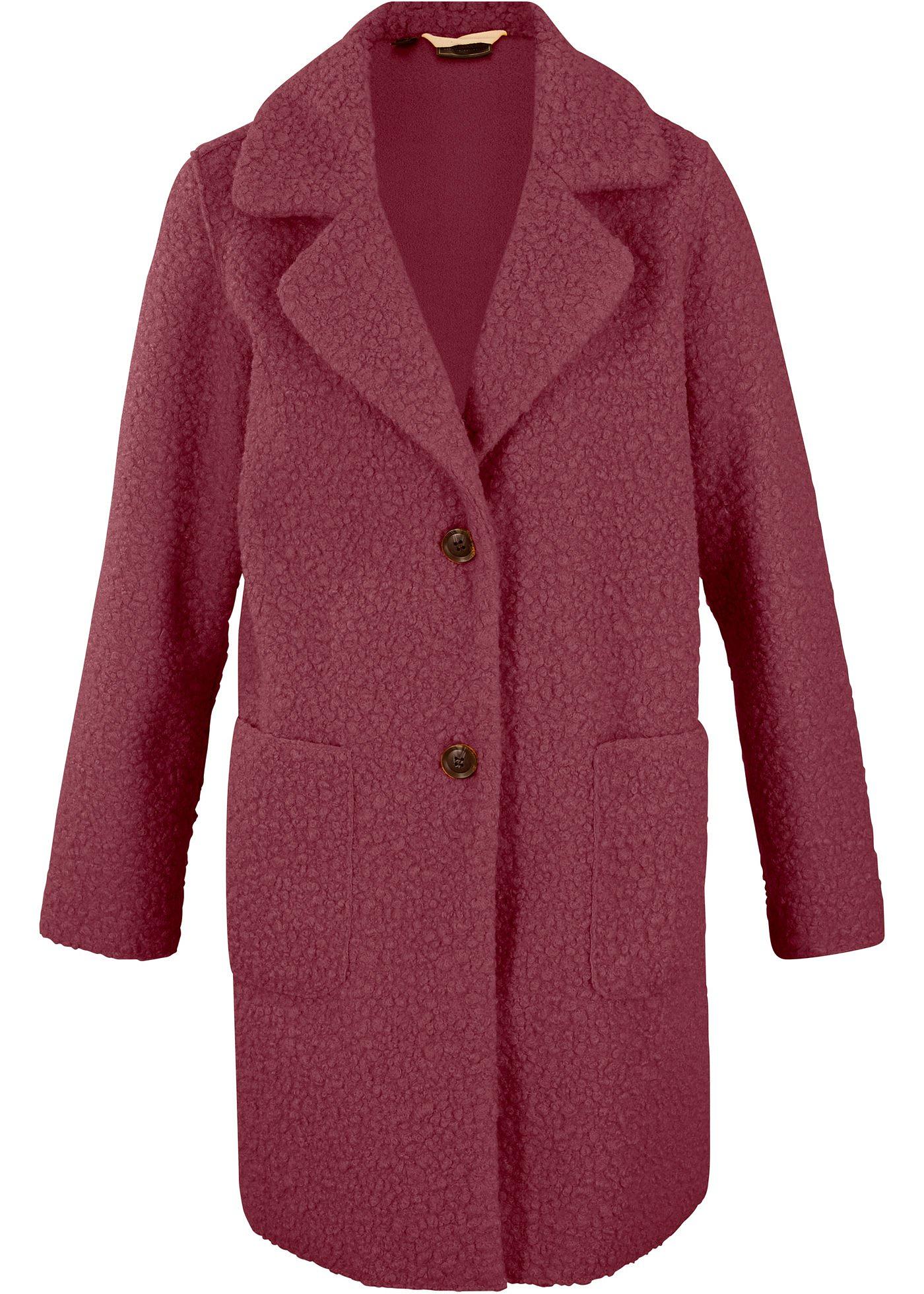 Manteau court en maille bouclette