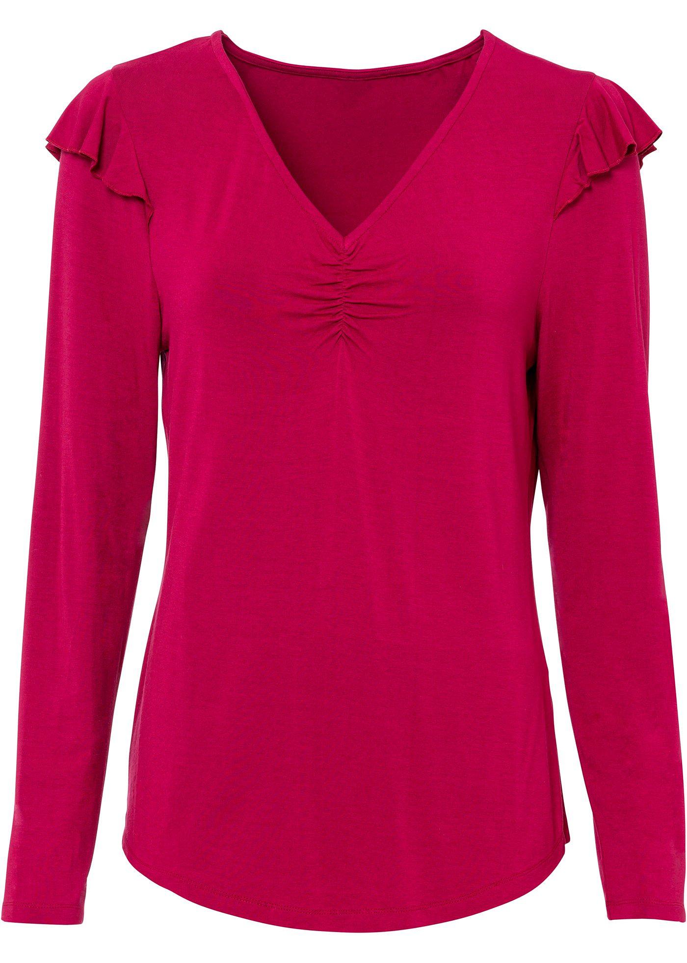 T-shirt à volant en viscose durable